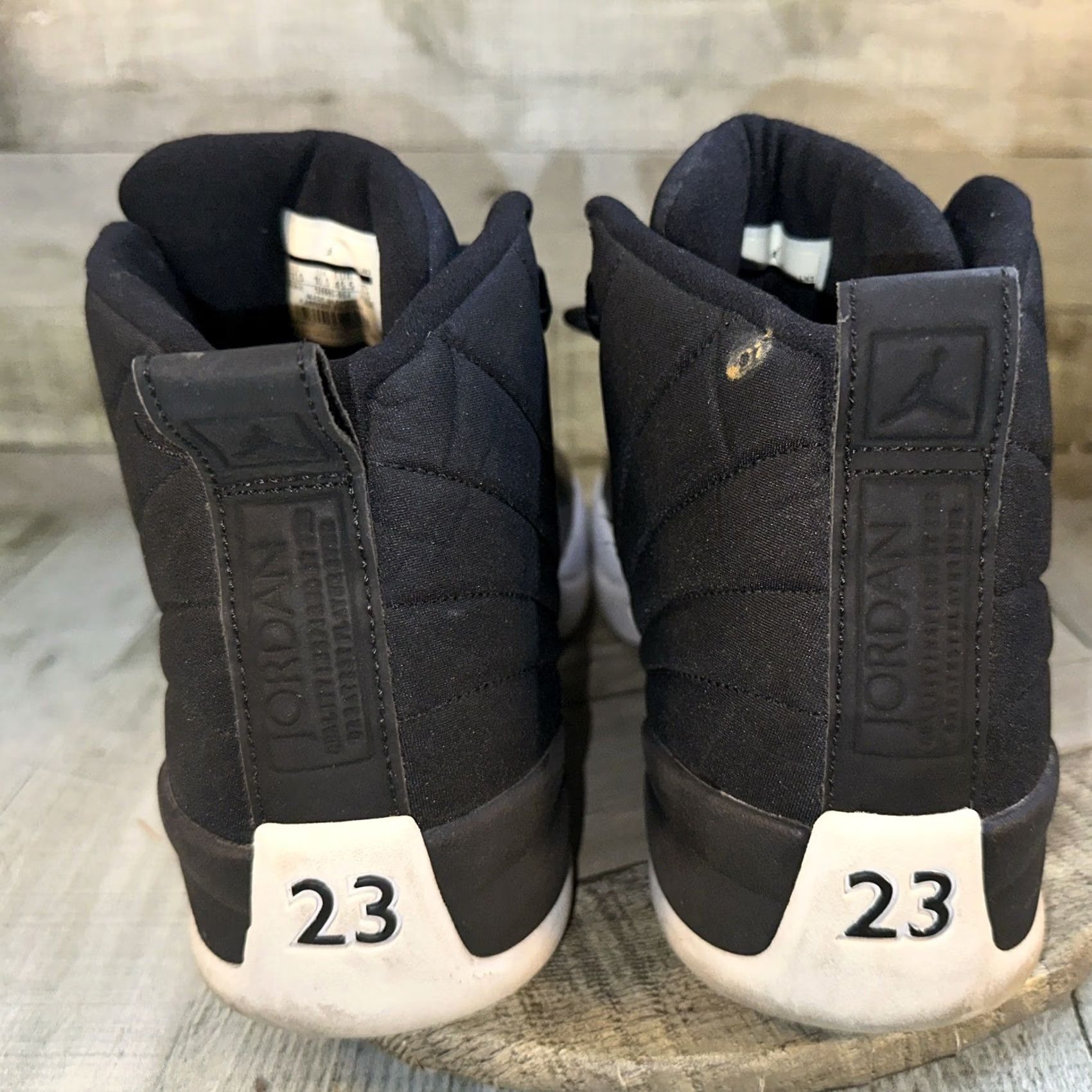 Jordan Brand US Men’s 11.5 Nike Air Jordan 12 Retro Nylon Leather Waterproof Neoprene Sneaker Black Size US 12 / EU 45 - 6 Thumbnail