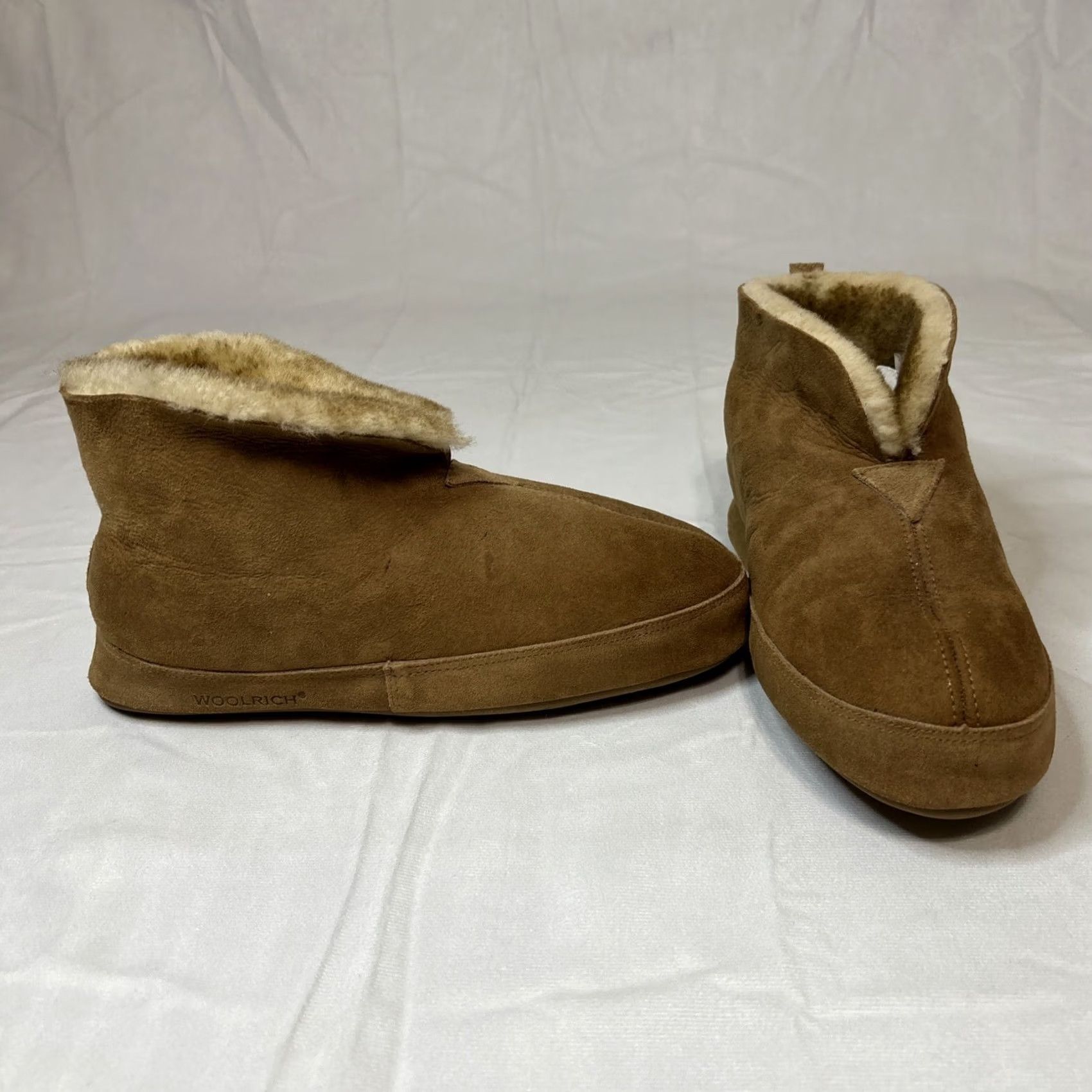 Vintage Woolrich Slip-On Mens Brown Men Leather Ankle Faux Fur Lined Indoor Slippers Size Size ONE SIZE - 2 Thumbnail