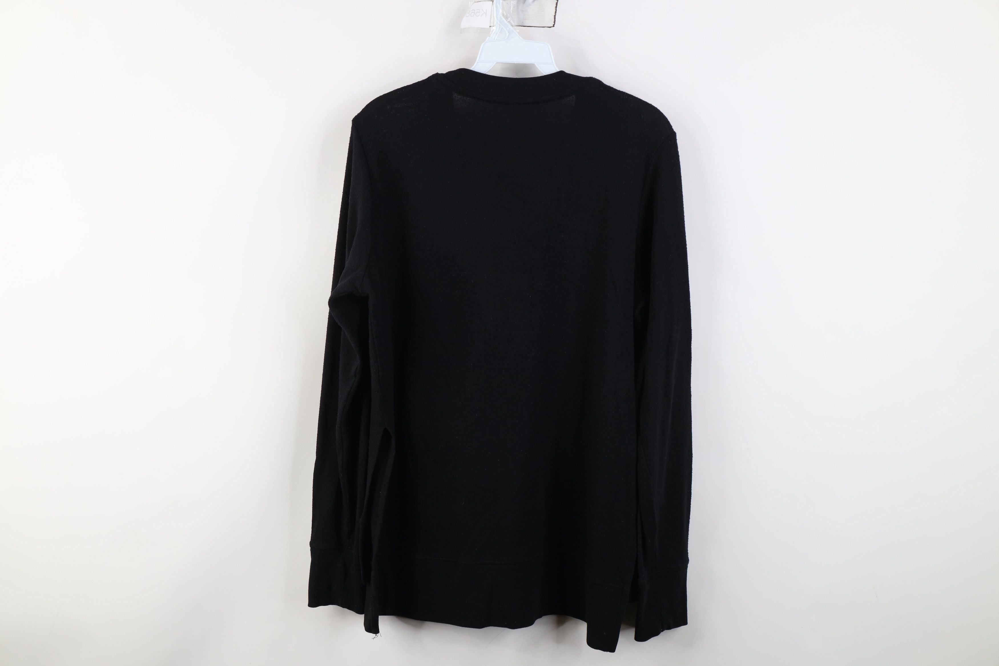 Alo Alo Yoga Ribbed Knit Long Sleeve T-Shirt Black Stretch Size L / US 10 / IT 46 - 9 Thumbnail