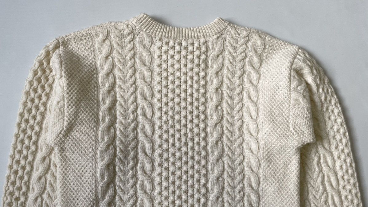 Ann Demeulemeester Cream ‘Aran’ Cable Knit Sweater Size US M / EU 48-50 / 2 - 15 Thumbnail