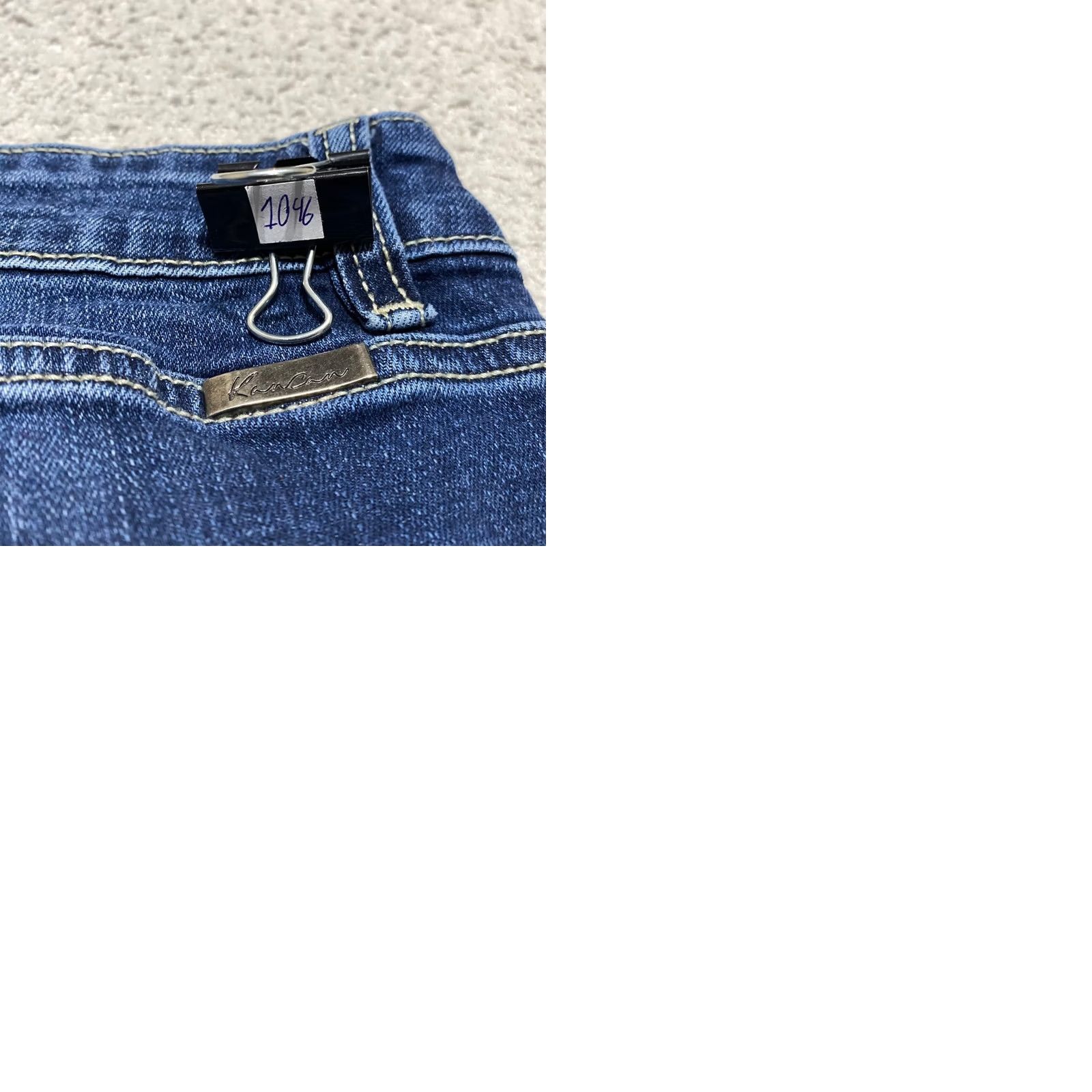 Vintage Kancan Jeans Womens 15 Blue Denim Medium Wash Skinny Distressed Raw Hem Jeans Size 15 Women Mens Girls Size 24" / US 00 / IT 34 - 9 Thumbnail