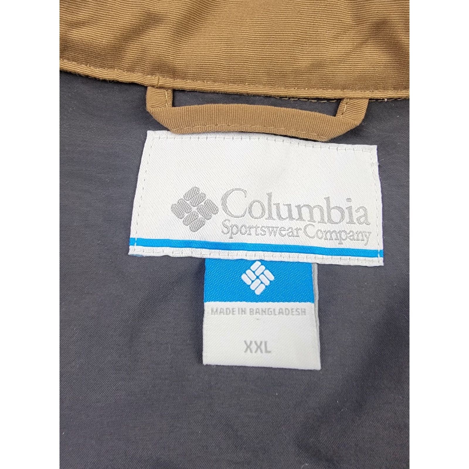 Vintage Columbia Jacket Mens 2XL Brown Outdoor Windbreaker Full Zip Hooded Pockets Solid - Regular Fit Size US XXL / EU 58 / 5 - 2 Thumbnail