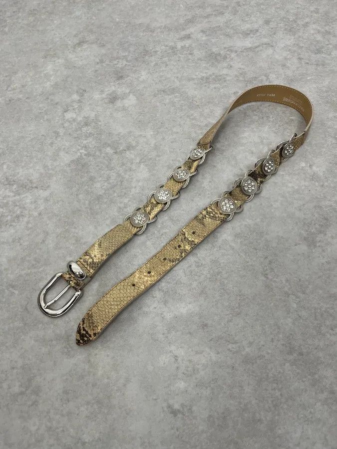 Vintage 2000s Berge Snake Effect Ornament Belt Size ONE SIZE - 4 Thumbnail