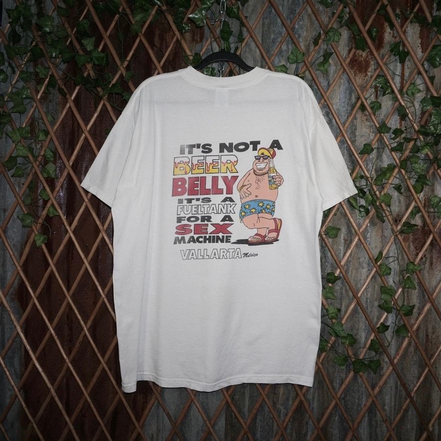 Vintage XL - Vintage Y2K sex machine big guy drinking beer t-shirt Size US XL / EU 56 / 4 - 1 Thumbnail