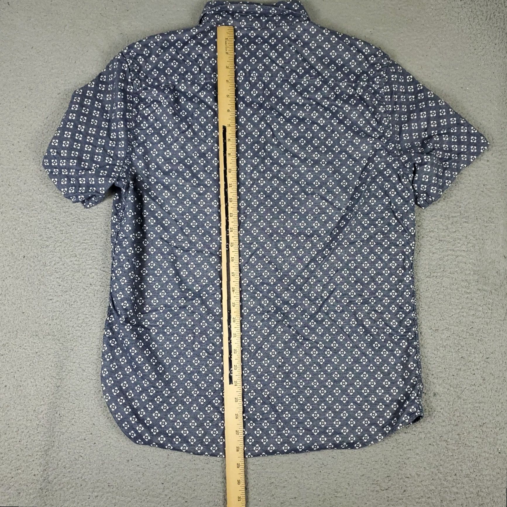 Faherty Faherty Shirt Mens Size Medium Blue Geometric Button Up Short Sleeve Size US M / EU 48-50 / 2 - 3 Thumbnail