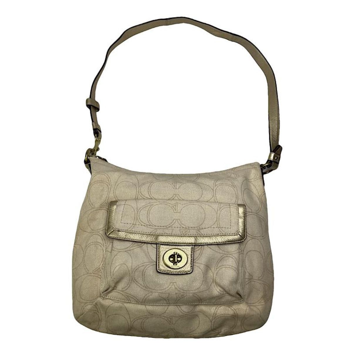 Coach Signature Sufflette Beige Leather Handbag Size ONE SIZE - 1 Thumbnail