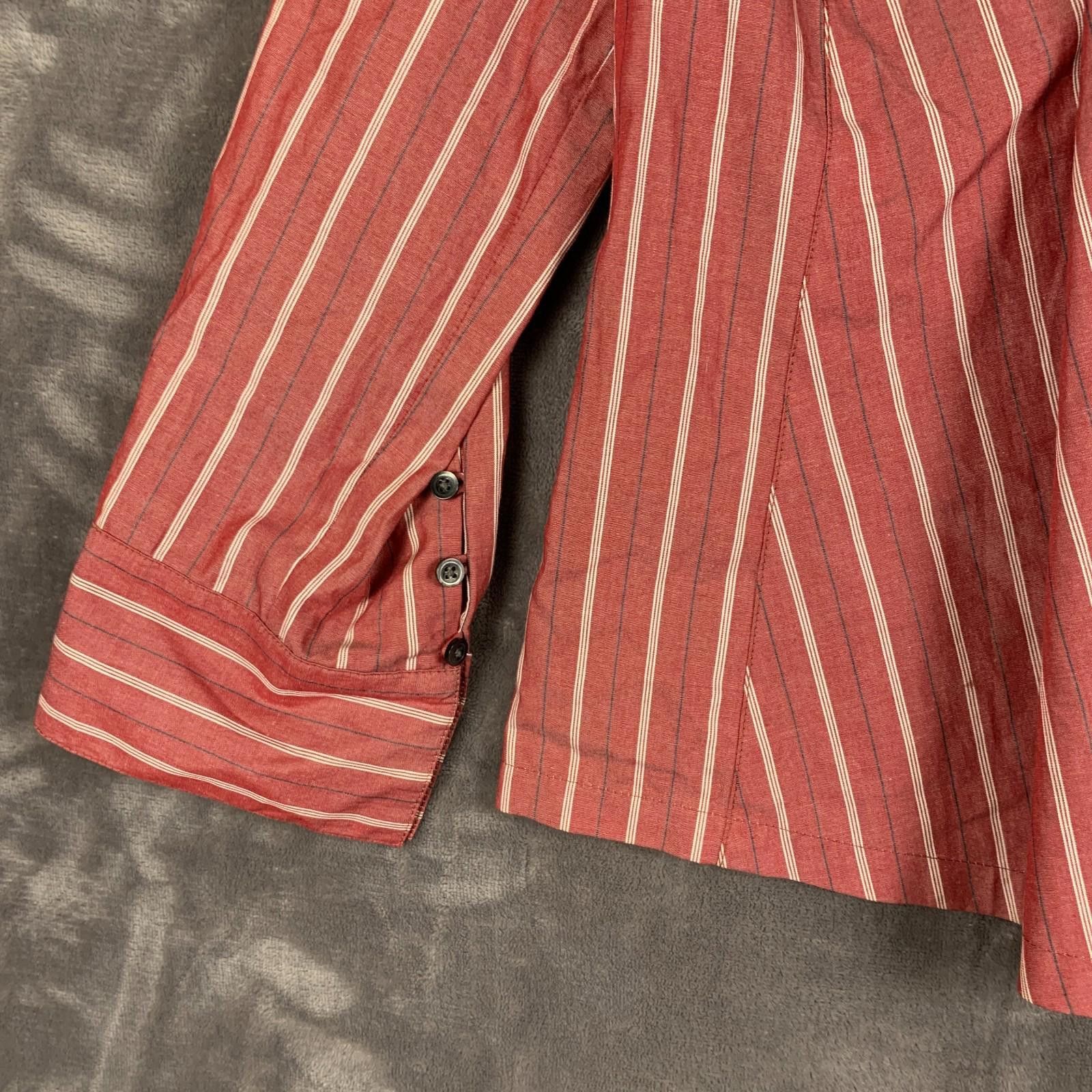 Designer Ann Taylor Loft Blouse Vertical Stripe with Tie Sz. 2 (377) Size XS / US 0-2 / IT 36-38 - 5 Thumbnail