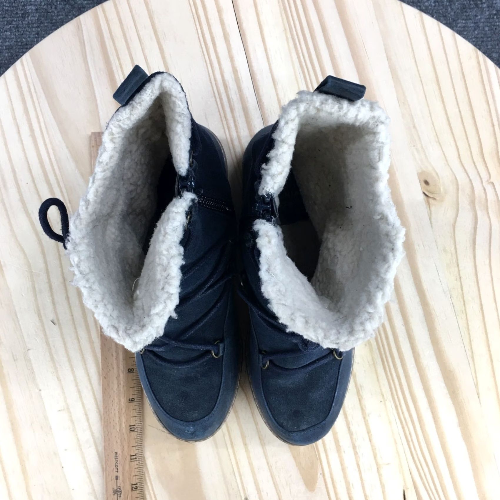 Vintage White Mountain Boots Womens 6.5 M Blue Topaz Leather Snow Boot Zip Fur Faux Leather Winter Snow Boot Women Size US 7 / IT 37 - 5 Thumbnail