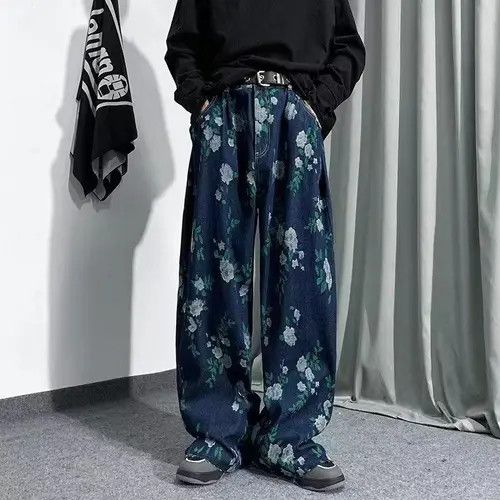 VIBE Vibe design sense full printed jacquard jeans handsome Size US 32 / EU 48 - 1 Thumbnail