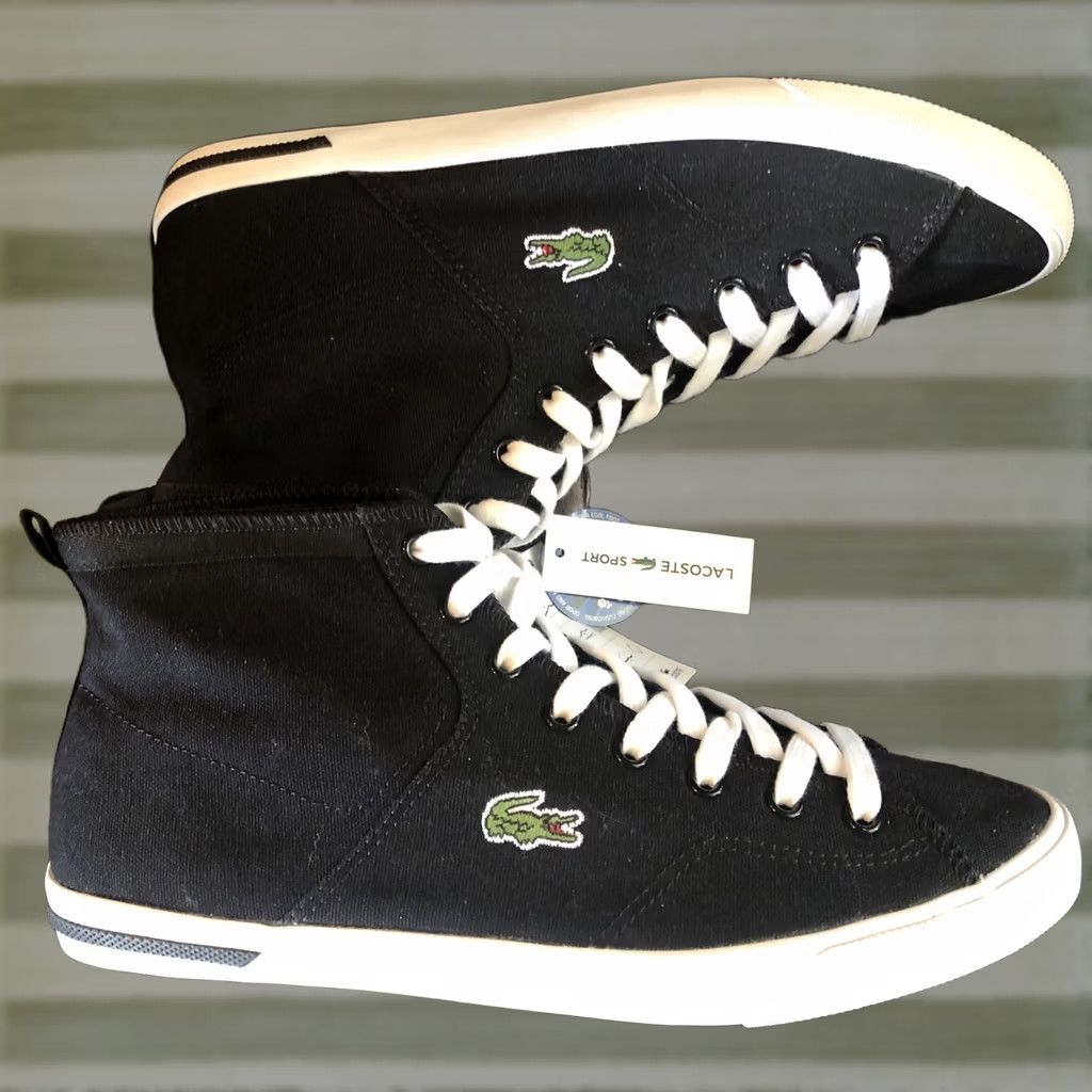 Lacoste LACOSTE SPORT Sneakers Men's 9 Black White Canvas Skate High Top New With Tags Size US M / EU 48-50 / 2 - 1 Thumbnail