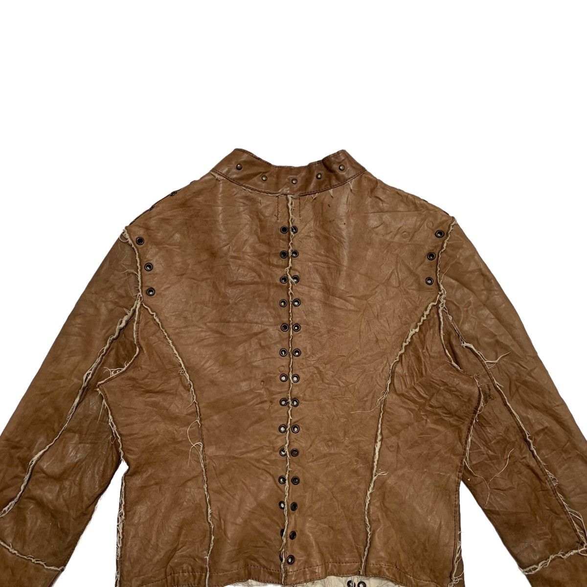 Other Nhard Frayed Leather Jacket Size L / US 10 / IT 46 - 12 Thumbnail