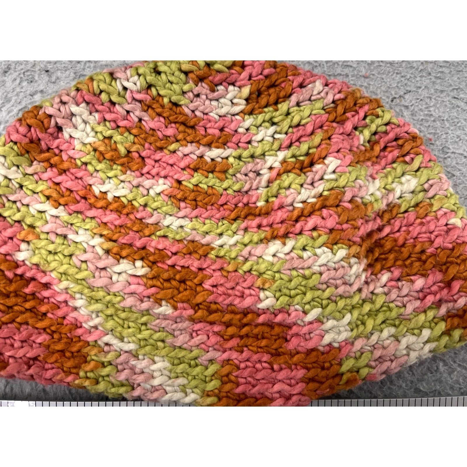 Pinko handmade beanie toque adult one size multicolor pink green acrylic knit hat Beanie Adults Multicolor Knit Cap colors 90s Colorful Ski Mens Size ONE SIZE - 2 Thumbnail