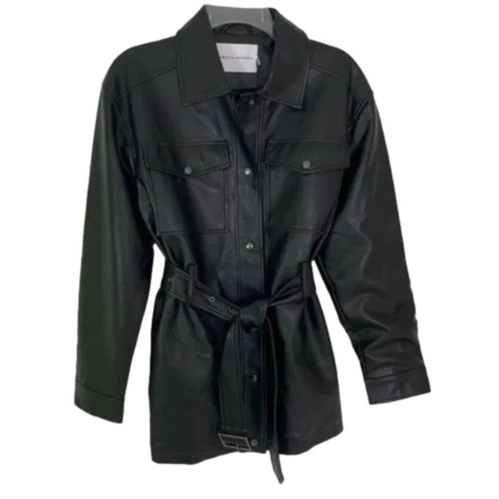 Rebecca Minkoff Rebecca Minkoff Black Vegan Leather Jacket Large Size L / US 10 / IT 46 - 5 Thumbnail