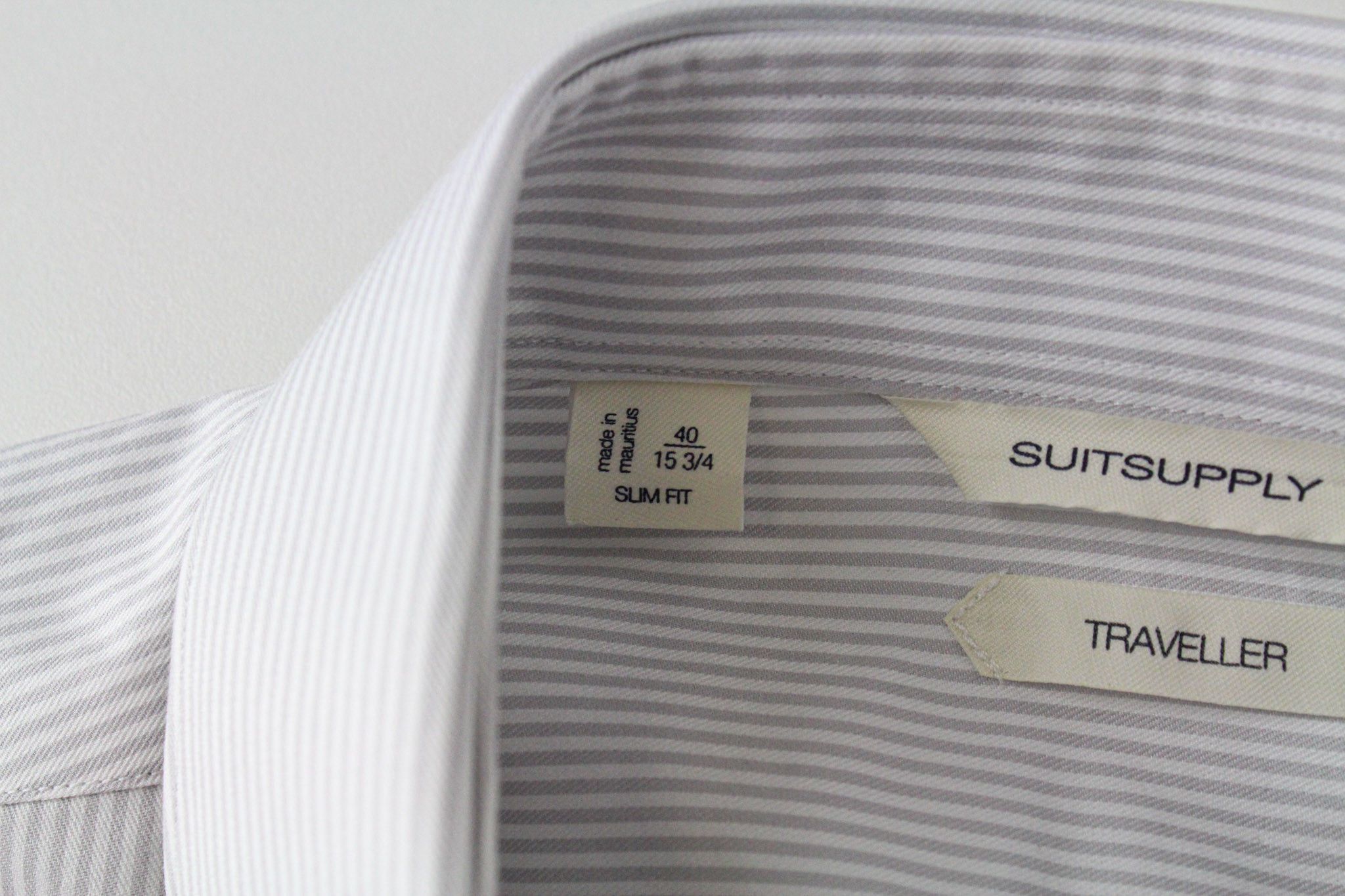 Suitsupply TRAVELLER 40/15 3/4 Slim Grey Cotton Striped 72598 Size 40R - 5 Thumbnail