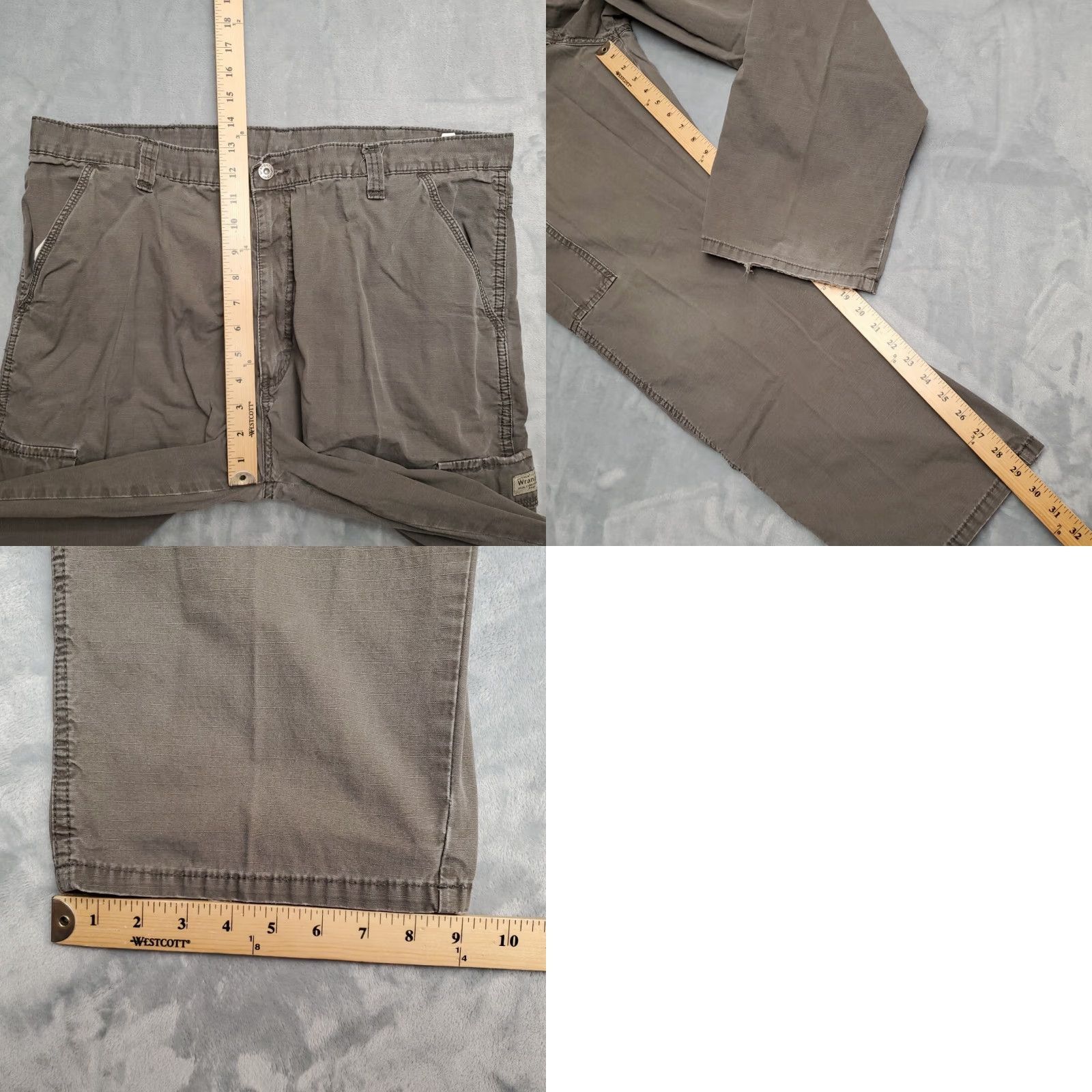 Wrangler VINTAGE Wrangler Pants Mens 38x30 Gray Cargo Flat Front Ripstop Cotton Hiking Casual Size US 38 / EU 54 - 9 Thumbnail