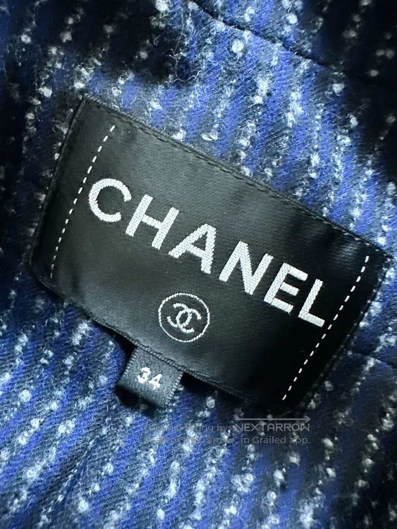 Chanel Chanel 22A dark blue lapel long zipper jacket Size XXS / US 00 / IT 34 - 4 Thumbnail