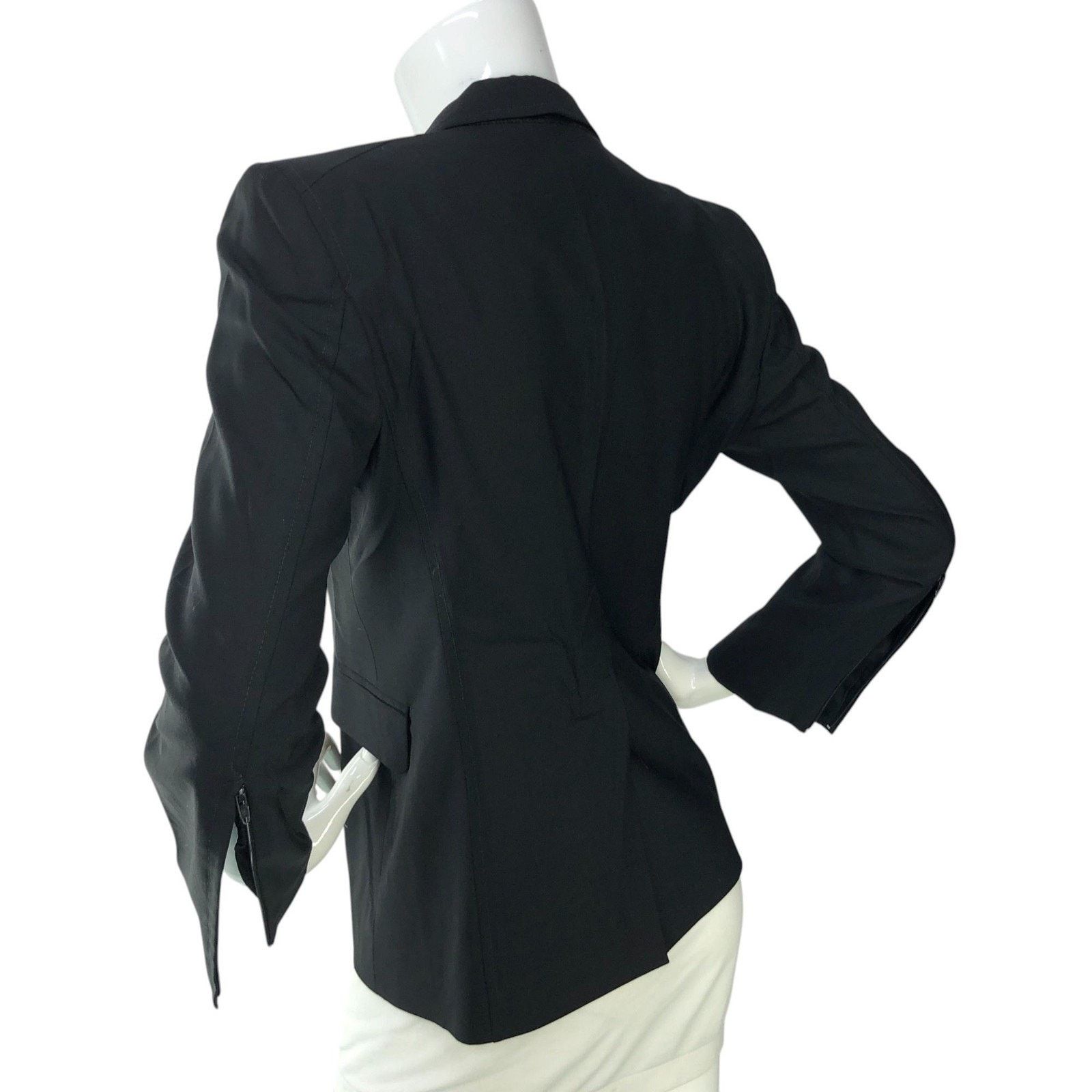 Costume National Costume National Blazer 40 Black Wool Tailored Italy Jacket Size S / US 4 / IT 40 - 7 Thumbnail