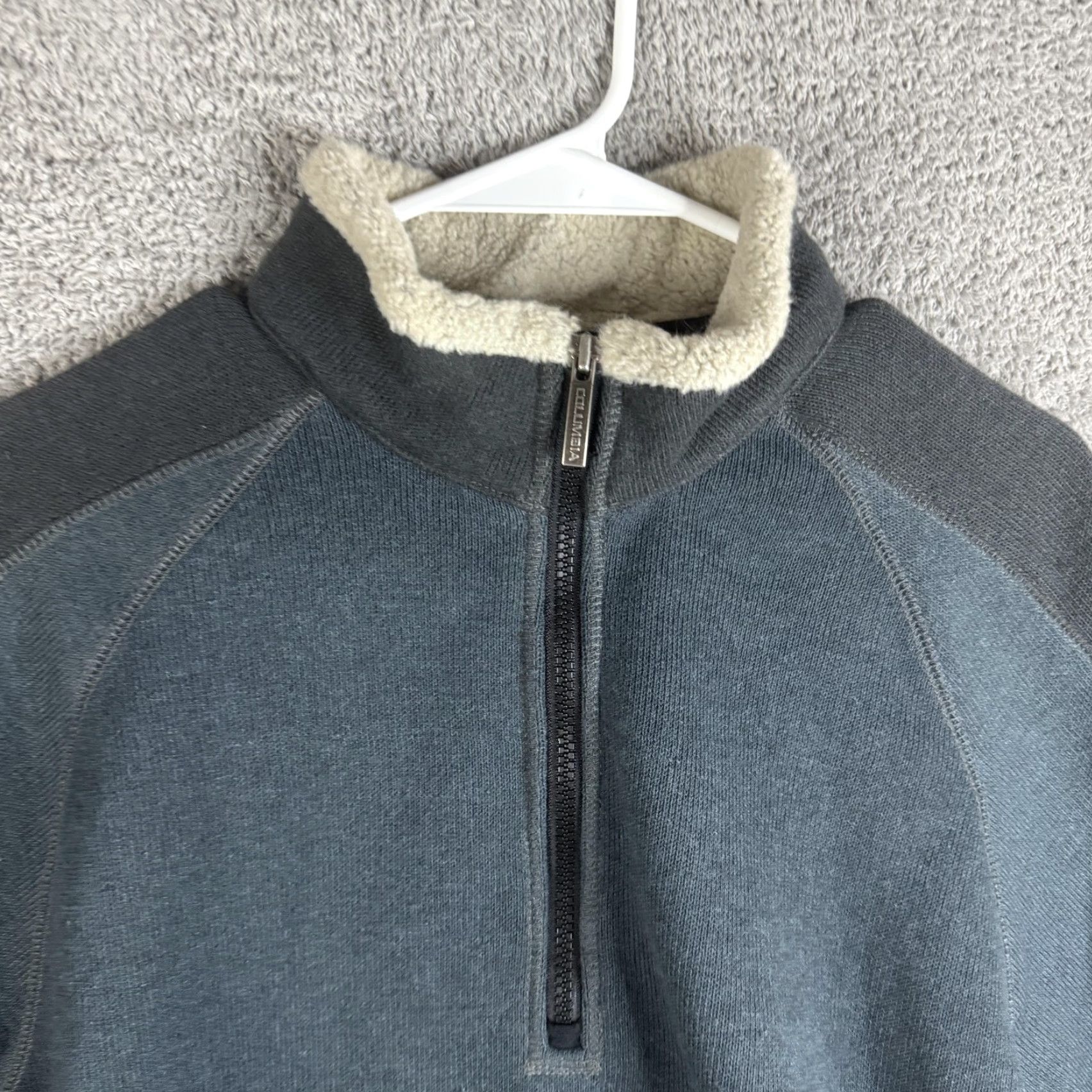 Vintage Columbia Pullover Mens M Gray 1/4 Zip Fleece Mock Neck Sherpa Lined Casual Winter Size US M / EU 48-50 / 2 - 6 Thumbnail