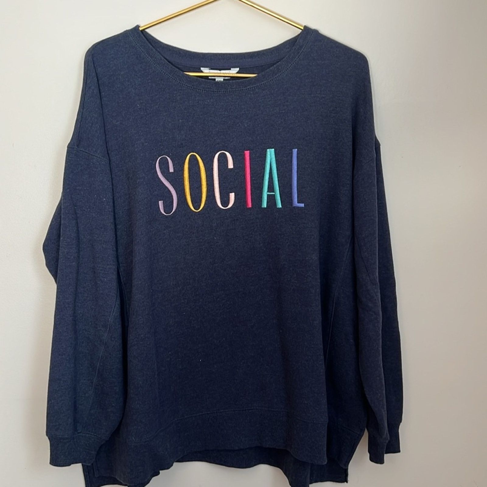 Wildfox Wildfox Social Embroidered Sweatshirt Size 3XL / US 20-22 - 4 Thumbnail