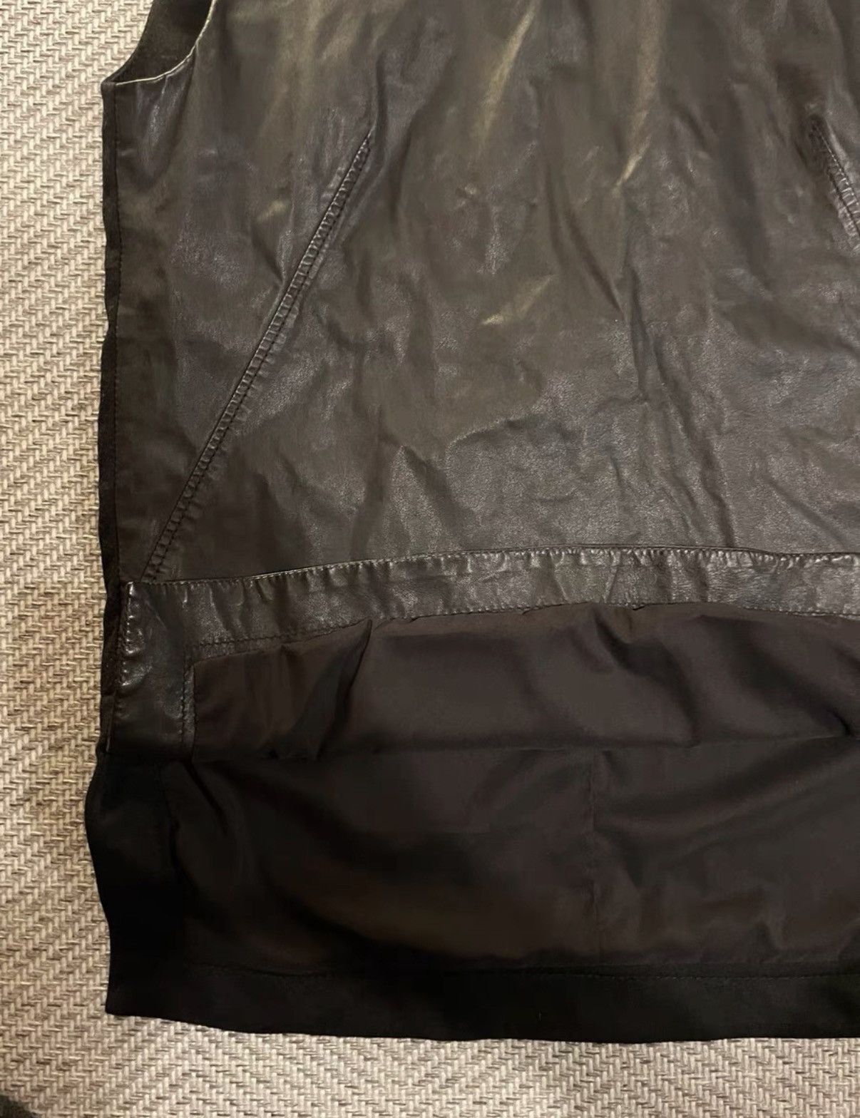 Helmut Lang Helmut Lang Dark Leather Panel Sleeveless Vest K24 Size US S / EU 44-46 / 1 - 4 Thumbnail