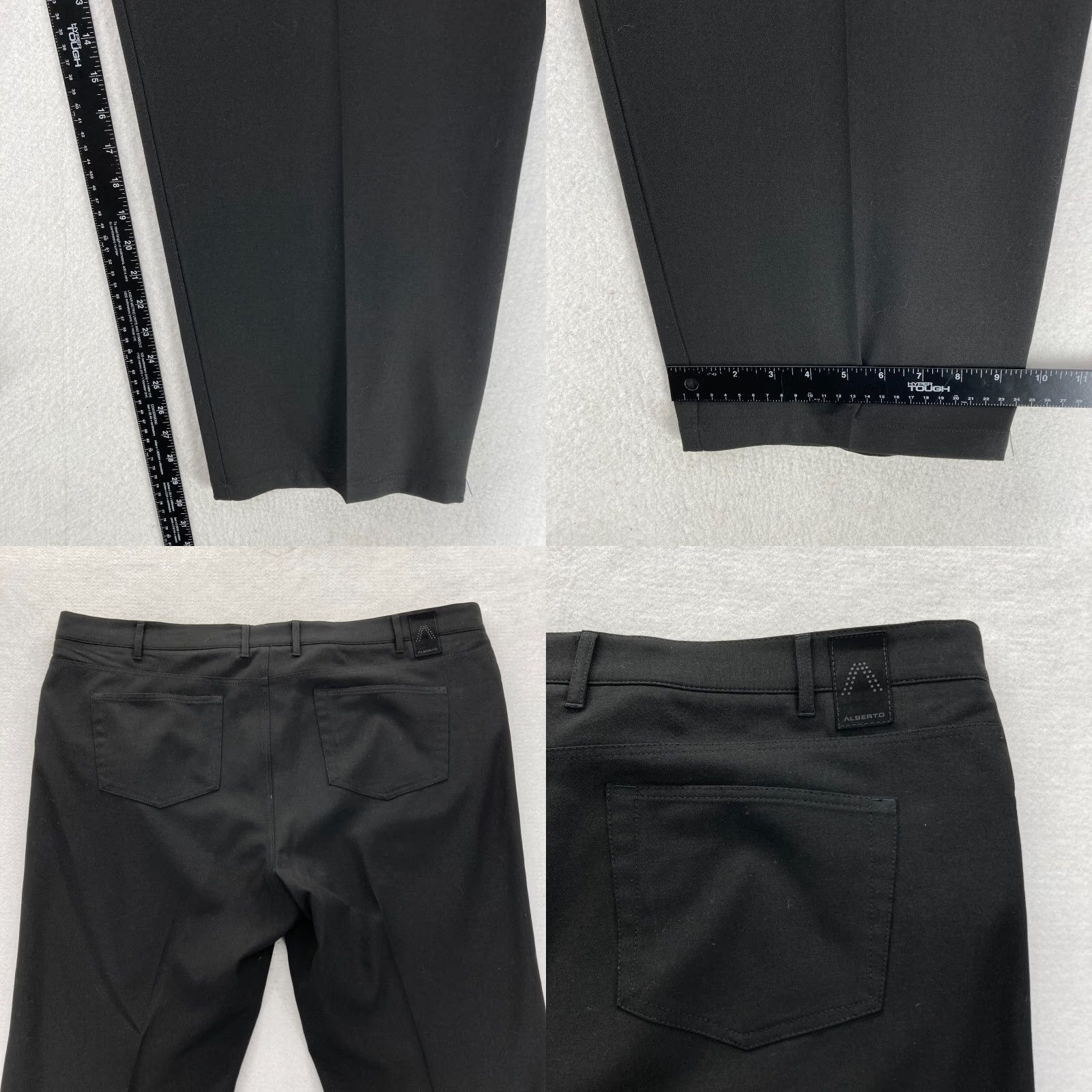 Vintage Alberto Ceramica Tom Pants Mens 62 Black Comfort Fit Stretch Fabric 48x30 Size US 32 / EU 48 - 8 Thumbnail