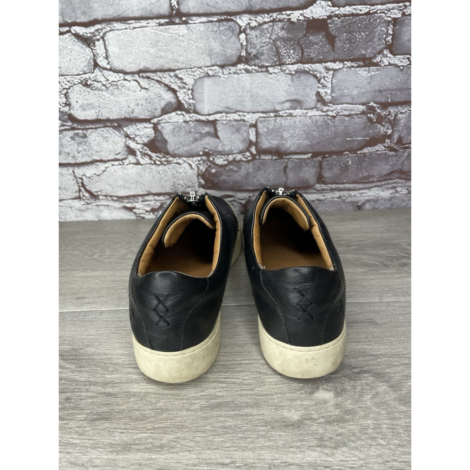 Frye Frye Lena Black Leather Front Zip Platform Shoes Loafers Wom Size US 8.5 / IT 38.5 - 13 Thumbnail