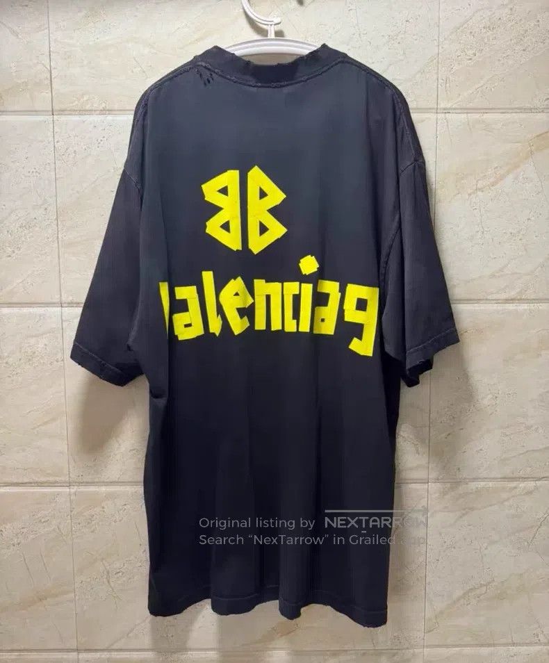 Balenciaga Balenciaga Grey tape destruction distressed round neck loo Size US L / EU 52-54 / 3 - 6 Thumbnail