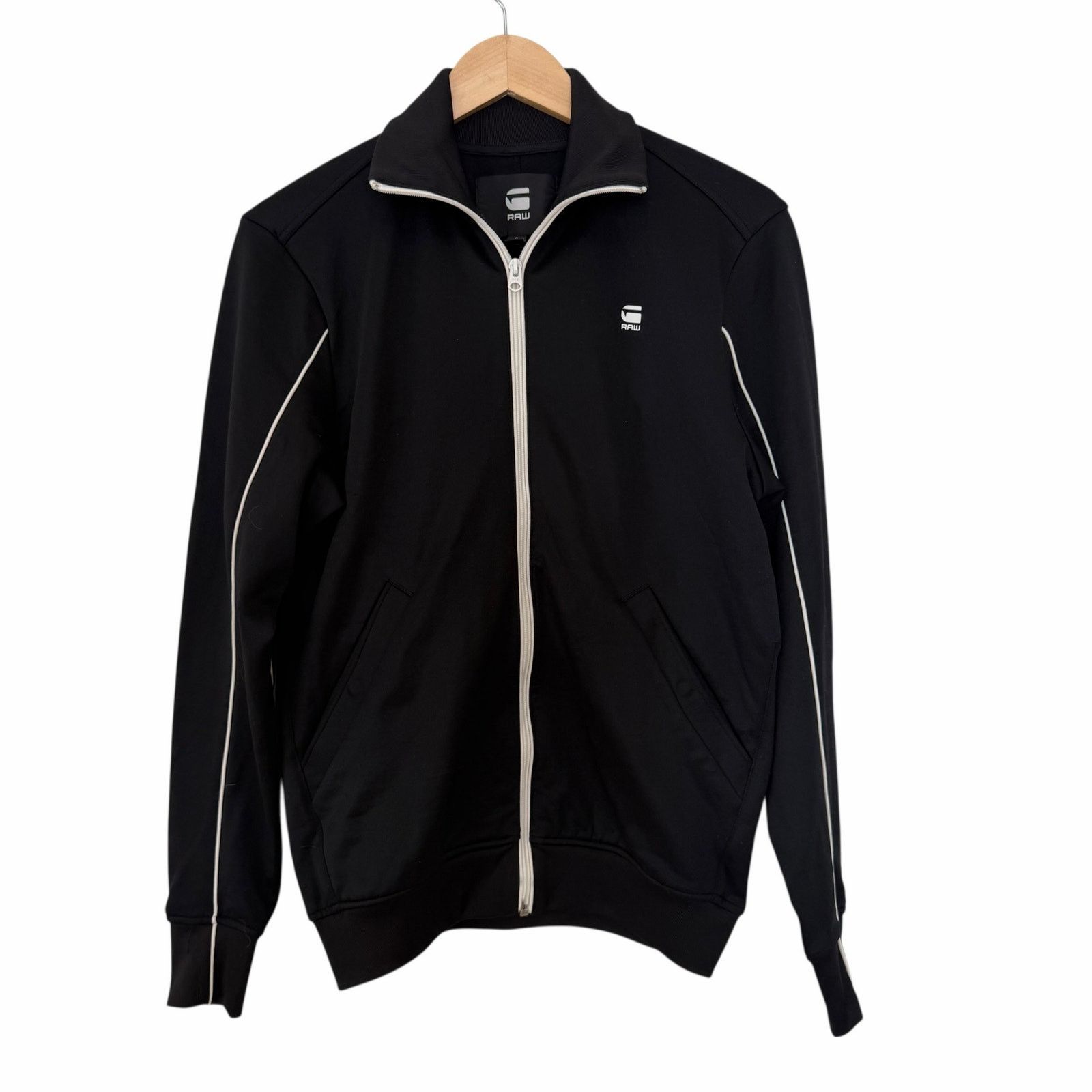 G Raw Black Track Jacket Full Zip Sz S