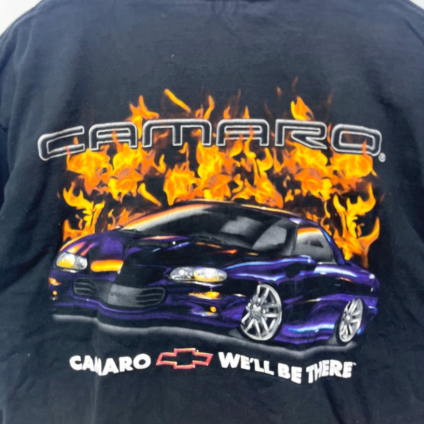 Vintage VINTAGE Chevrolet Camaro Flames T Shirt XL Black Cotton Mens Short Sleeve Crew Neck Logo All Seasons 90s Size US XL / EU 56 / 4 - 3 Thumbnail