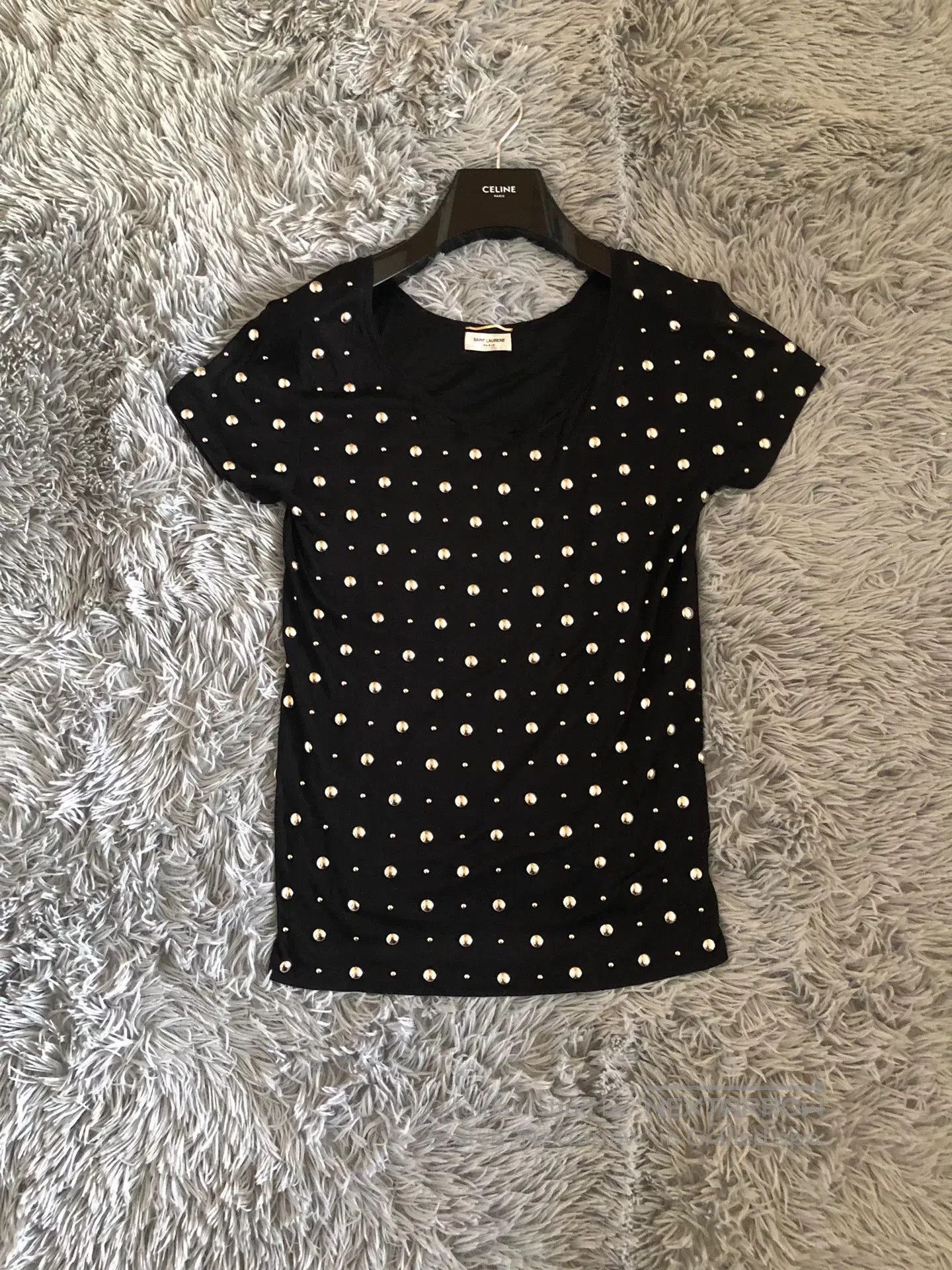 Saint Laurent Paris Saint Laurent 14SS Studded Short Sleeve T-shirt. Size XS / US 0-2 / IT 36-38 - 1 Thumbnail
