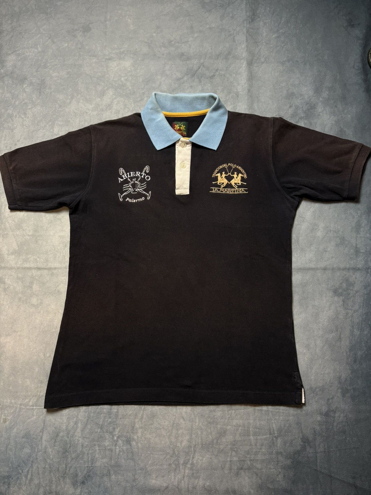 La Martina × Vintage La Martina Embroidered Polo Shirt Black Blue Collar Size M Size US M / EU 48-50 / 2 - 5 Thumbnail