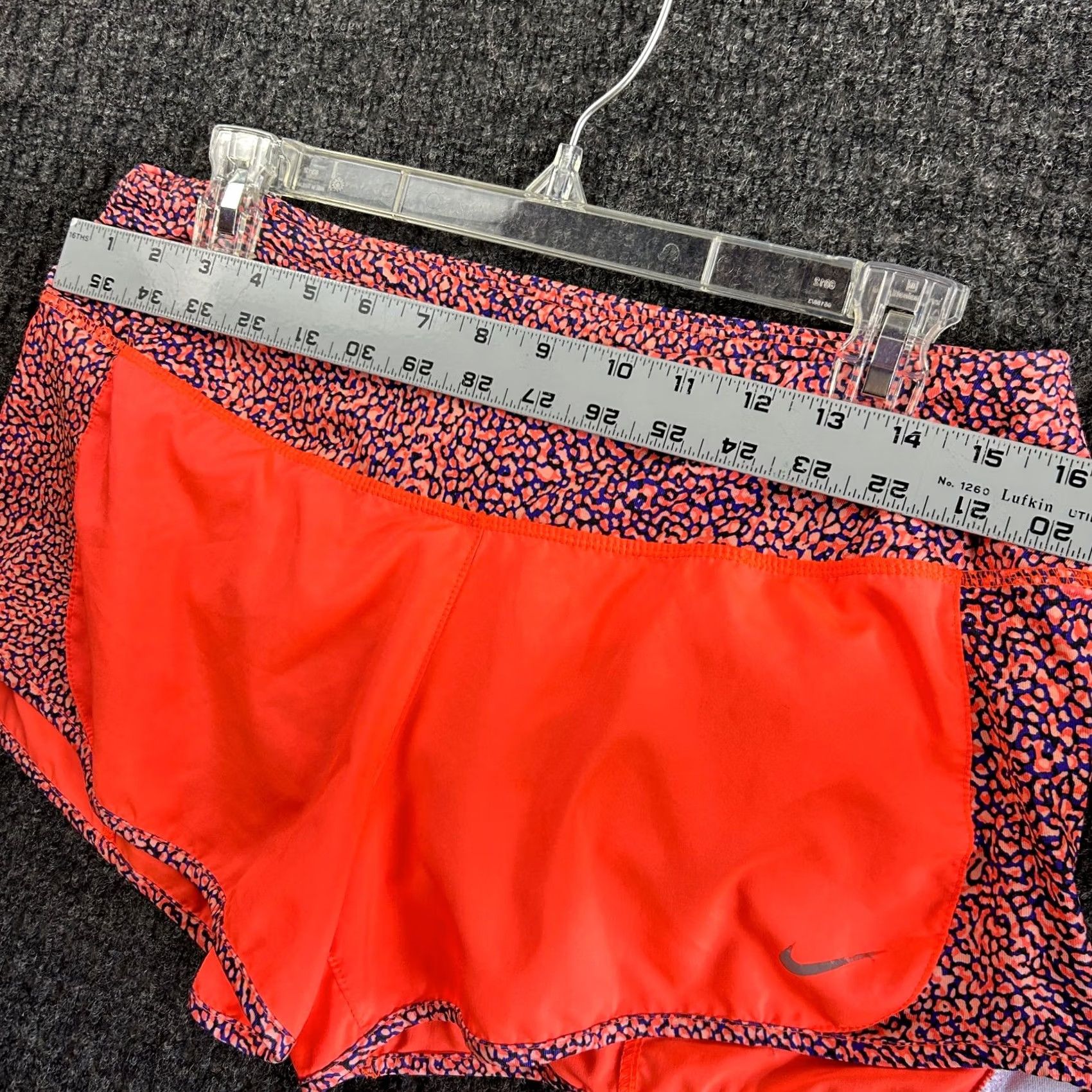 Nike Nike Womens Running Shorts Dri Fit M Orange Leopard Print Built in Brief REMOVED Size 32" / US 10 / IT 46 - 4 Thumbnail