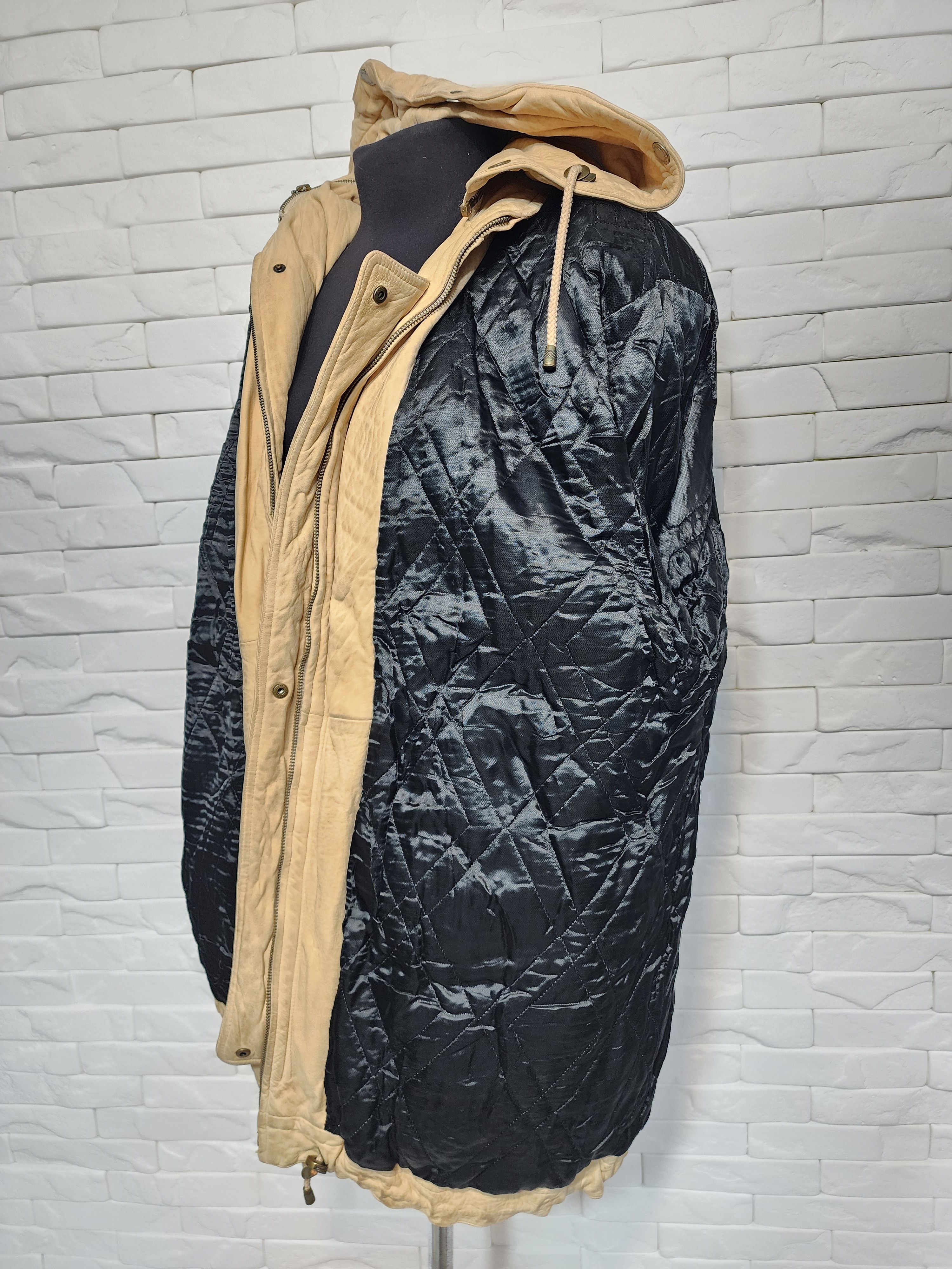 Genuine Leather Yellow Leather Hooded Jacket: Women's Leather Coat Size 3XL / US 20-22 - 10 Thumbnail