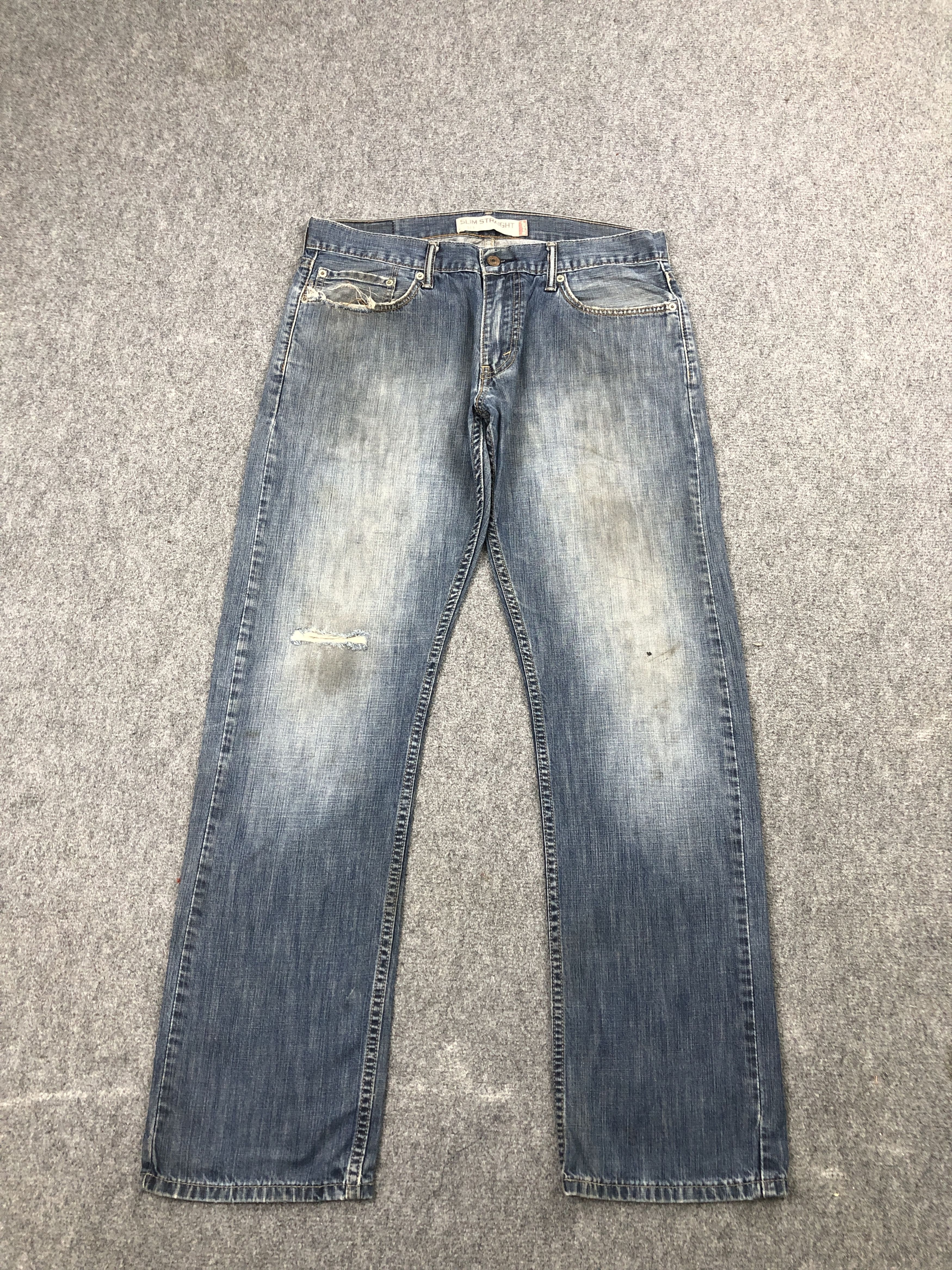 Levi's × Vintage Vintage Dirty Wash Levis 514 Slim Straight Jeans DP2462 Size US 33 - 1 Thumbnail