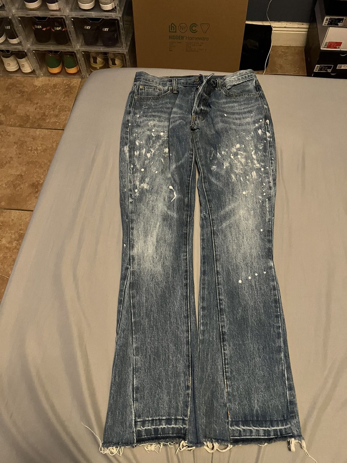MNML MNML Straight Denim Splatter Jeans Size US 31 - 1 Thumbnail
