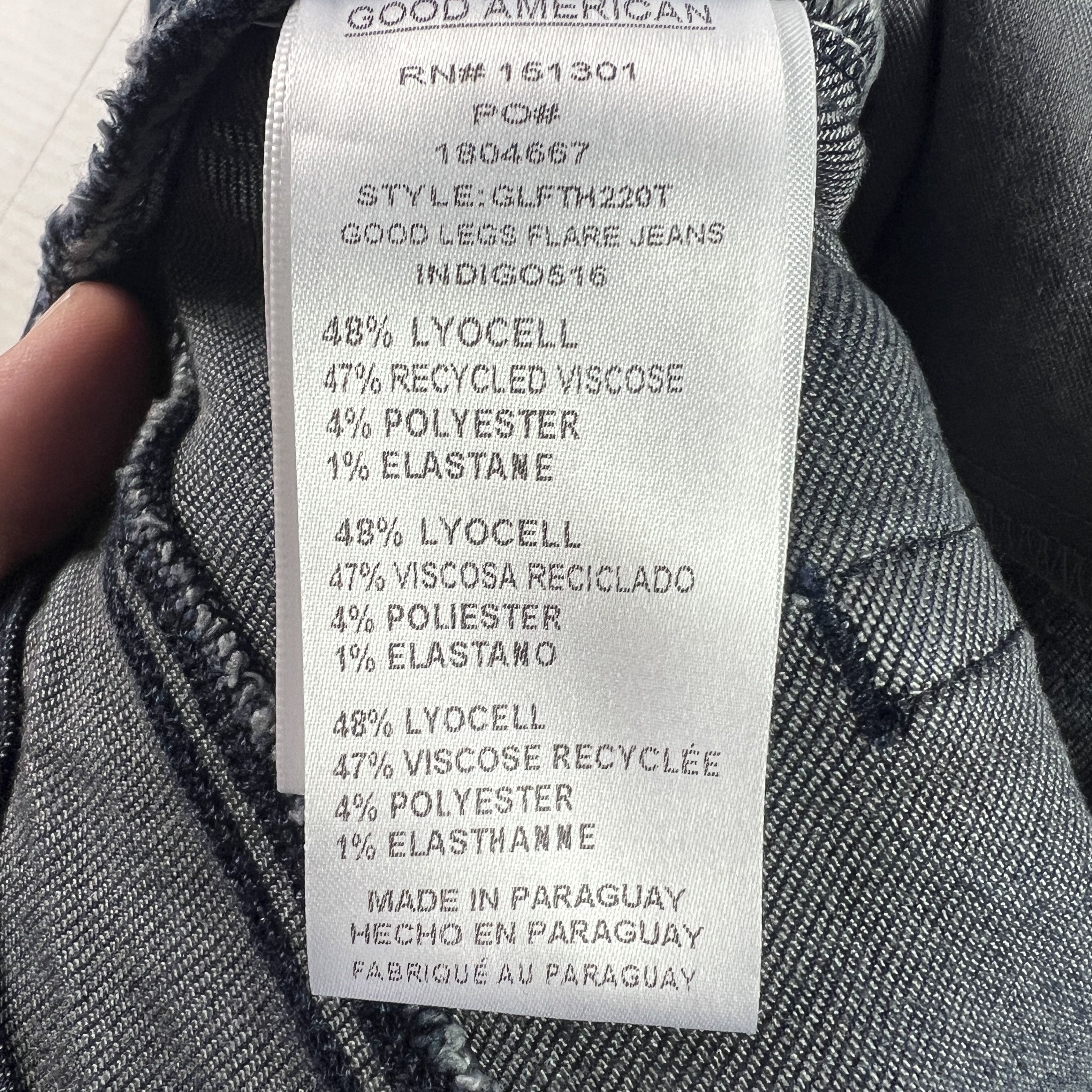 Good American Good American Jean Good Legs Flare High Rise Dark Blue Denim Size 40" / US 18 - 9 Thumbnail