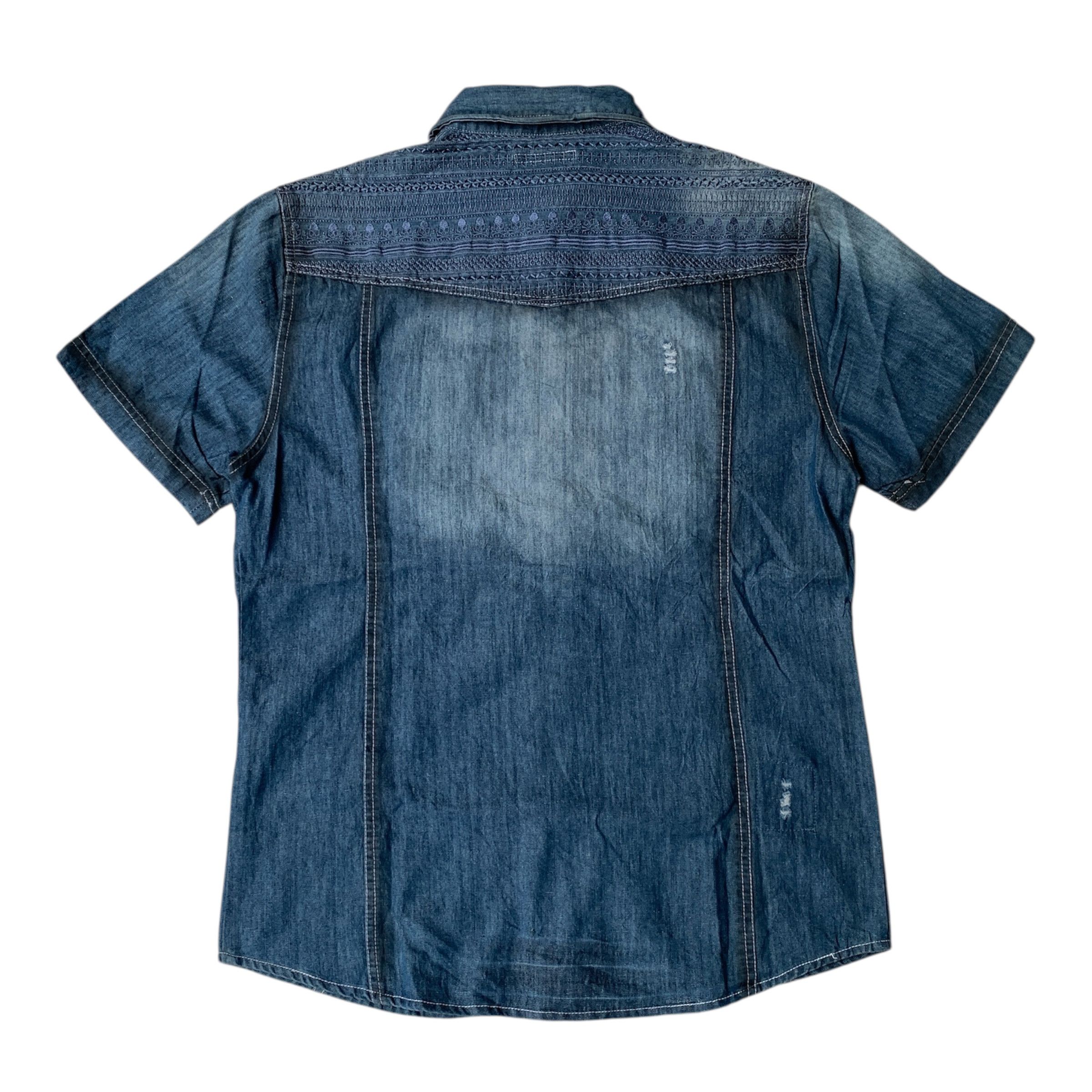 If Six Was Nine Semantic Design Skull Detailed Cambray Shirt Lgb Punk Style Size US L / EU 52-54 / 3 - 12 Thumbnail