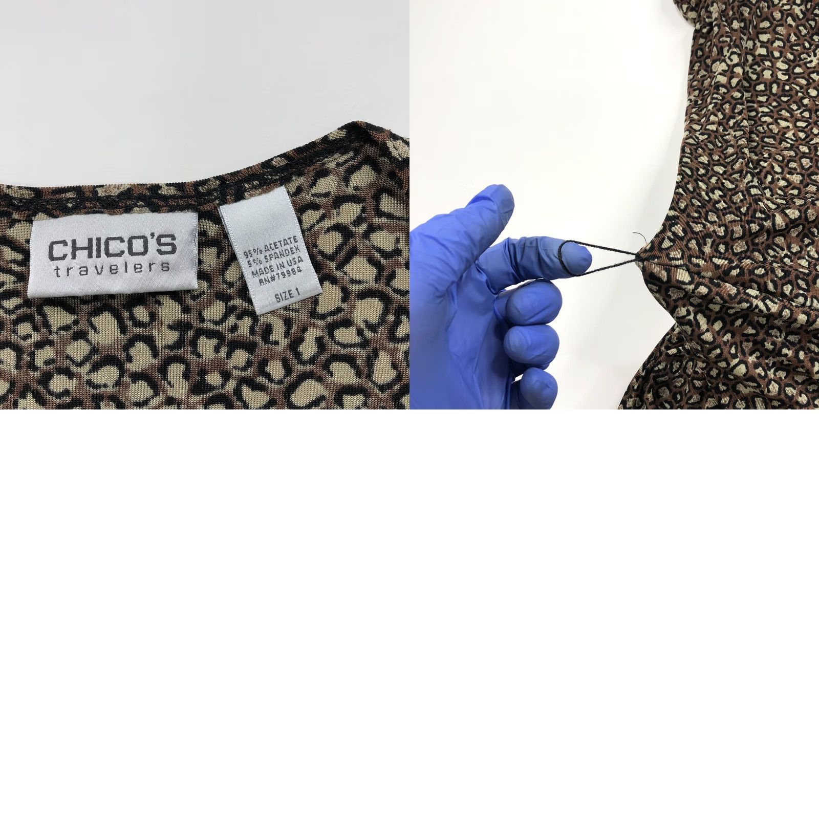 Vintage Chico's Travelers A-Line Faux Wrap Midi Dress Animal Print Brown Women's Slinky 1 V-Neck Long Sleeve Casual Travel Size XS / US 0-2 / IT 36-38 - 9 Thumbnail