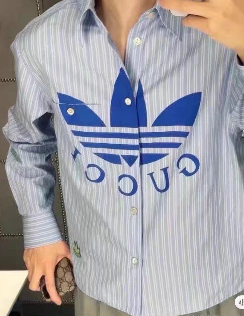 Gucci Gucci Gucci x Adidas Striped Logo Long Sleeve Shirt -2506 Size US M / EU 48-50 / 2 - 8 Thumbnail