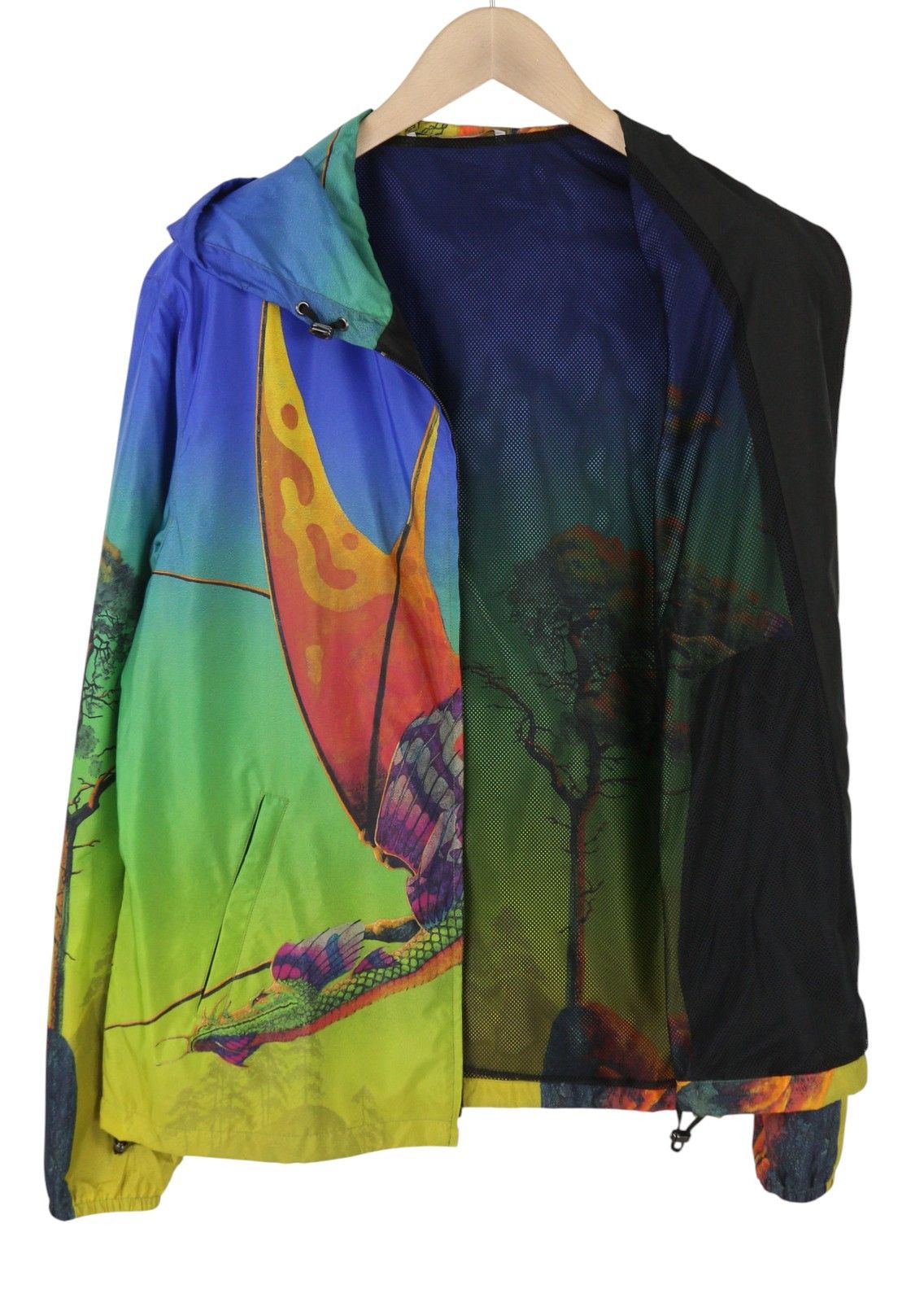 Valentino Dragon Print 48 Hooded Mesh Zip Lightweight 86770 Size US M / EU 48-50 / 2 - 4 Thumbnail