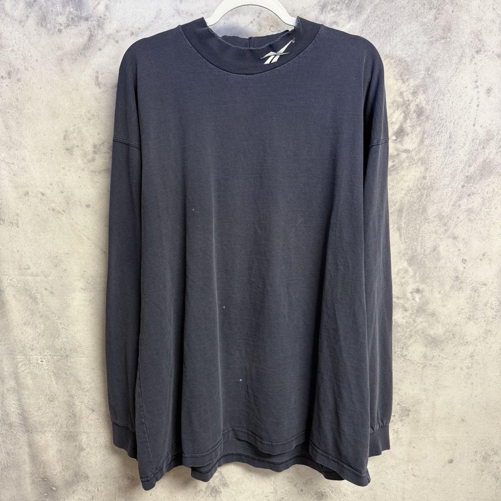 Reebok 90s Reebok Mock Neck Long Sleeve T Shirt Men’s Navy Blue Size US XL / EU 56 / 4 - 2 Thumbnail