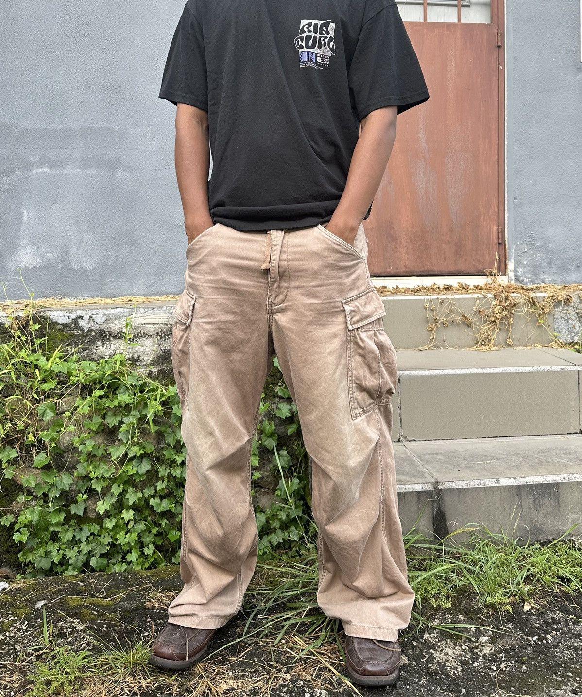 Avirex 👹Vintage THRASHED Avirex Baggy Cargo Pants Size US 33 - 6 Thumbnail