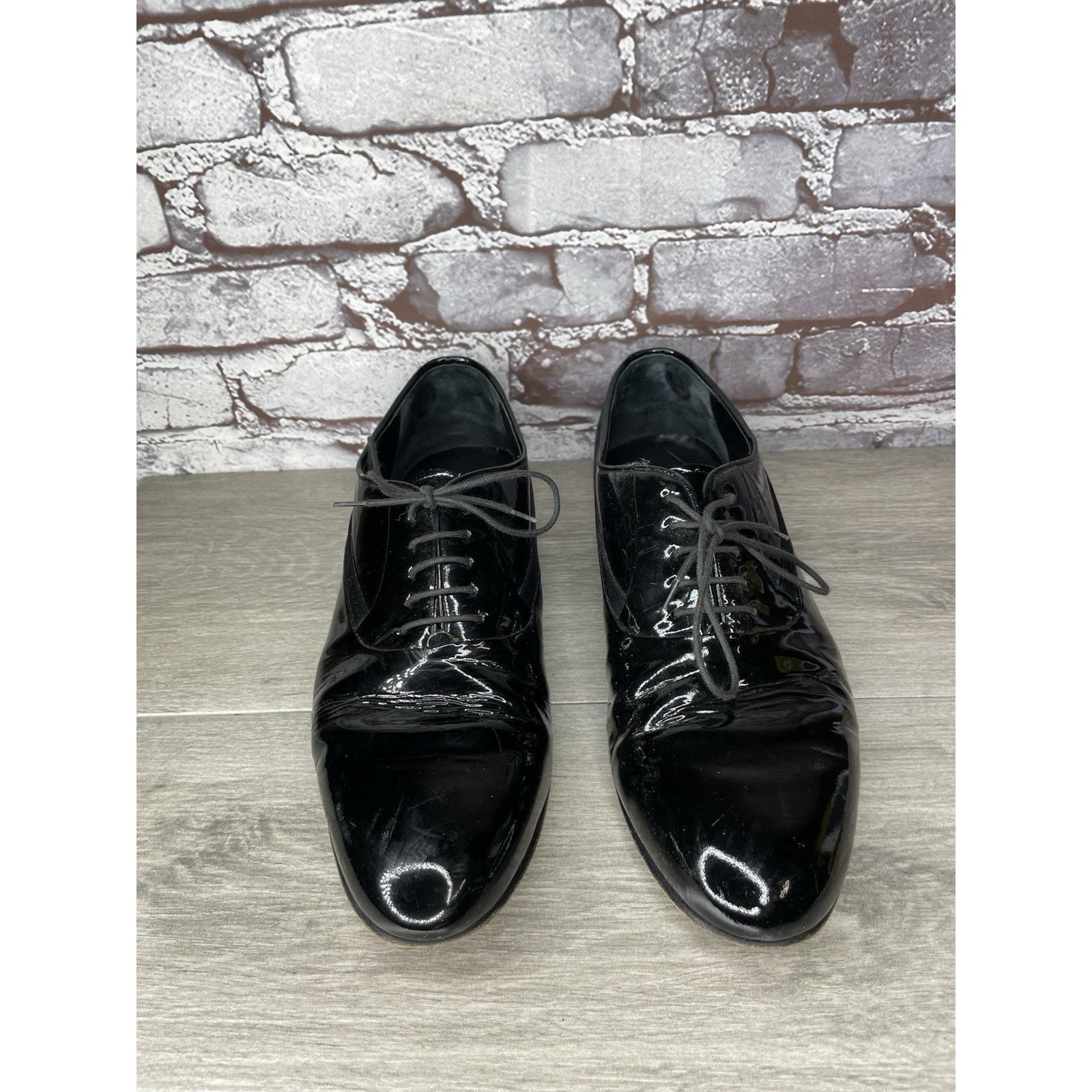 Mezlan Mezlan Broadway Black Patent Leather Tuxedo Oxfords Dress Sh Size US 11 / EU 44 - 12 Thumbnail