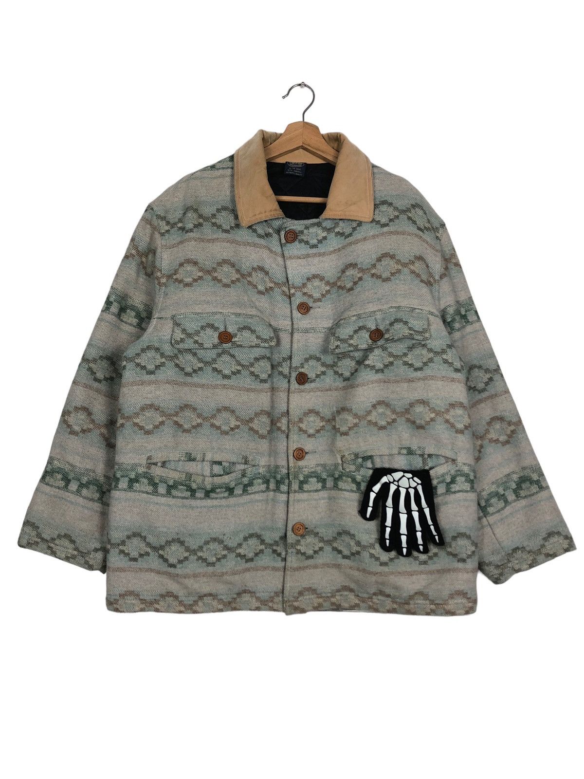Japanese Brand 🔥90’s Navajo Aztec Wool Chore Jacket Herald Tribune America Size US M / EU 48-50 / 2 - 1 Thumbnail