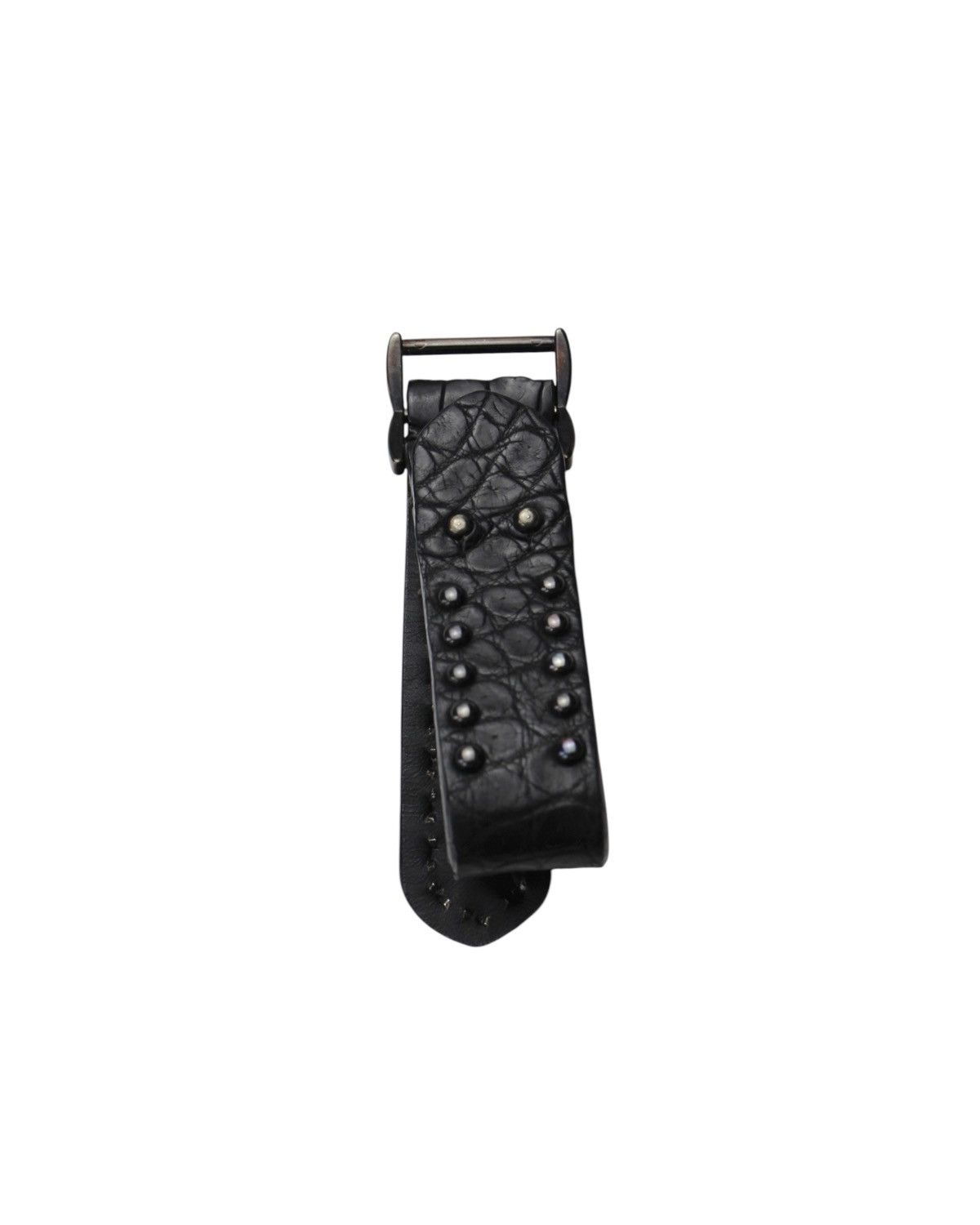 Vintage 2009 SKULL BLACK CROCODILE EMBOSSED LEATHER KEYHOLDER Size ONE SIZE - 2 Thumbnail
