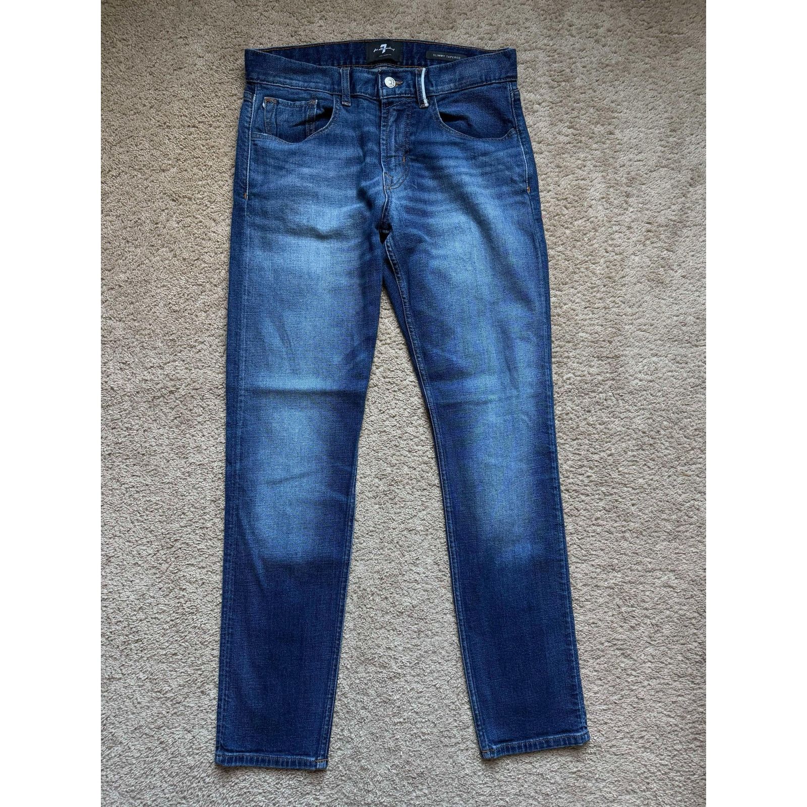 7 For All Mankind 7 For All Mankind Slimmy Denim Tapered Jeans Blue Men's 32 Size US 32 / EU 48 - 1 Thumbnail