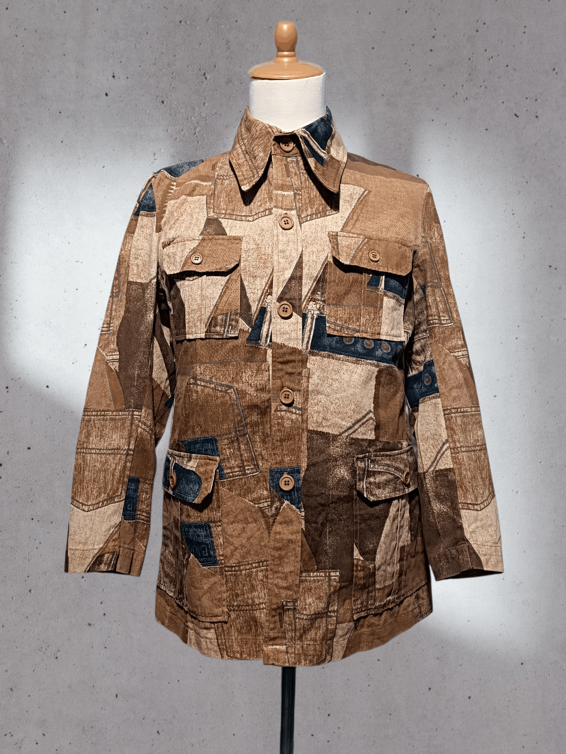 Japanese Brand Vintage Jacket Fake Print Denim Size US M / EU 48-50 / 2 - 1 Thumbnail