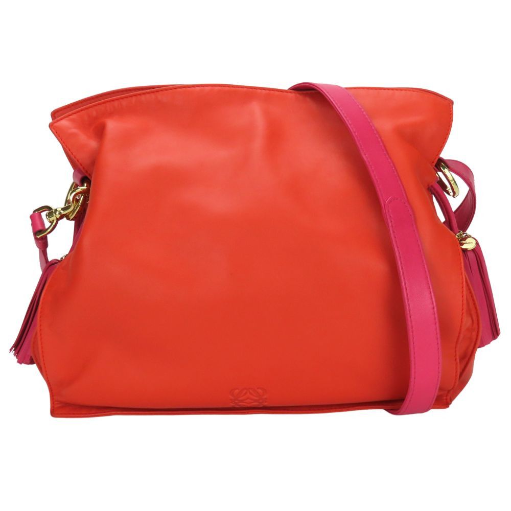 Loewe Loewe Flamenco Nappa Leather 2Way Shoulder Bag Leather Shoulder Bag in Orange, Women's