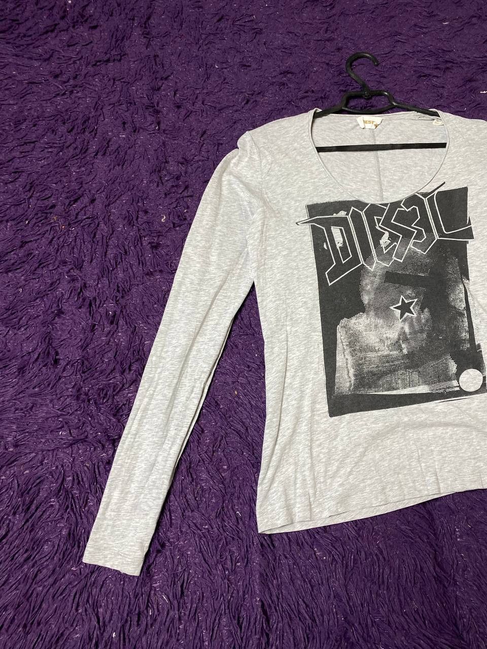 Diesel Y2K Long Sleeve gray big logo Diesel Vintage size L Size US L / EU 52-54 / 3 - 8 Thumbnail