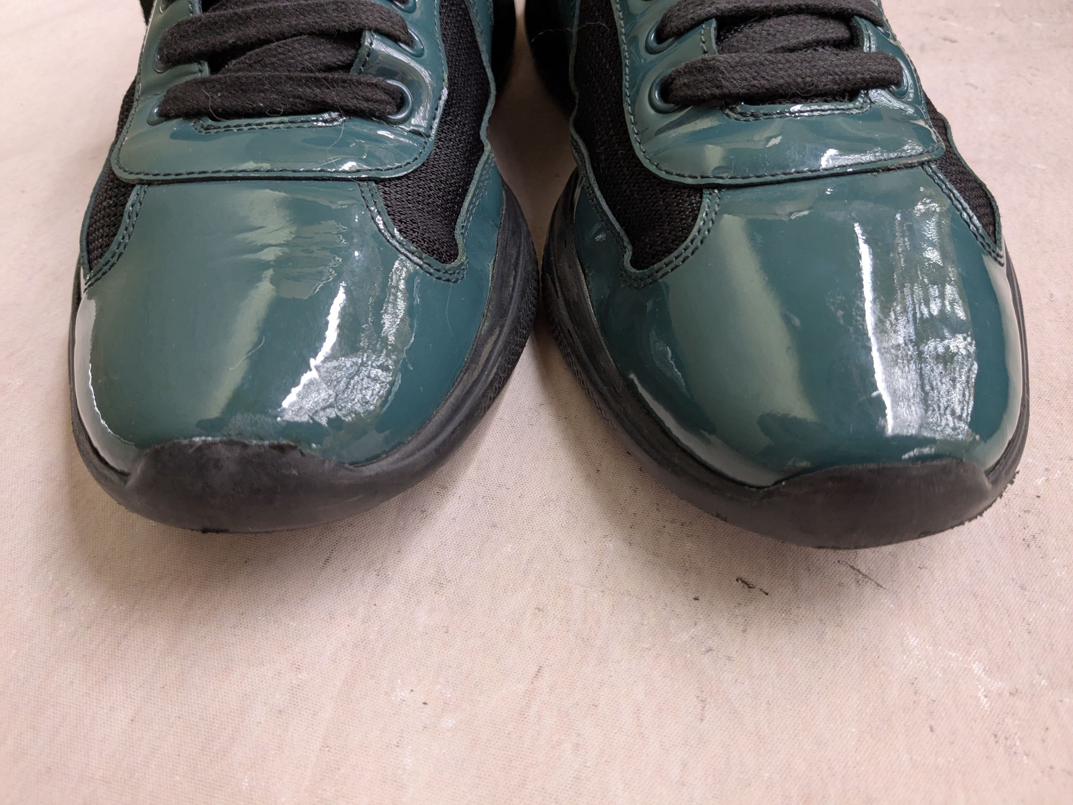 Prada Prada America's Cup Green Black Patent Leather 9 Size US 9 / EU 42 - 4 Thumbnail